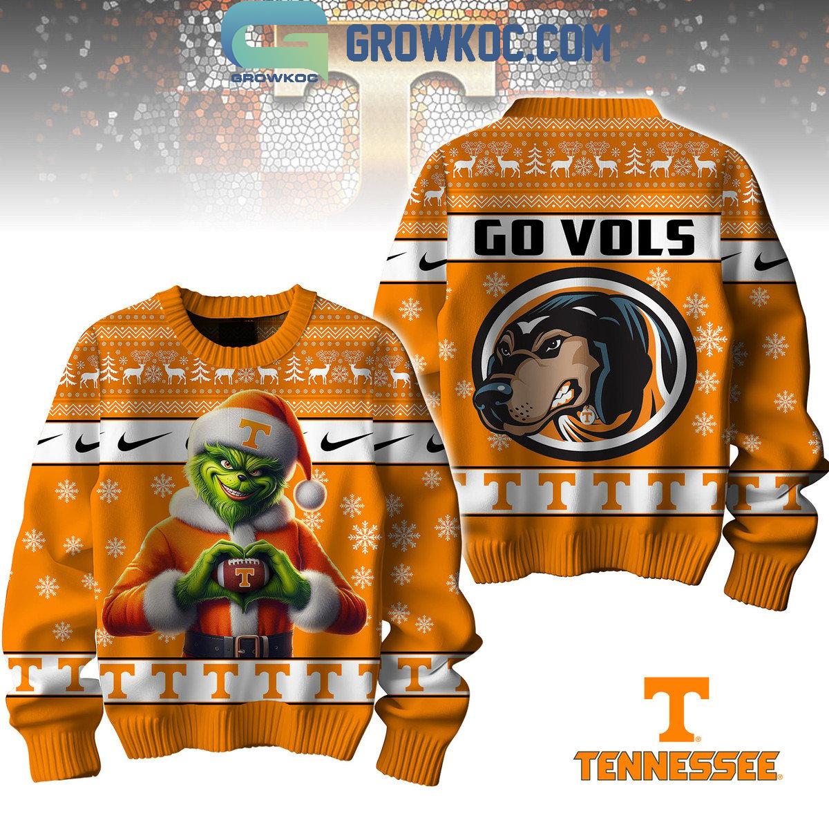 Tennessee Volunteers Go Vols Go Grinch Christmas Ugly Sweater 1 PhNKt