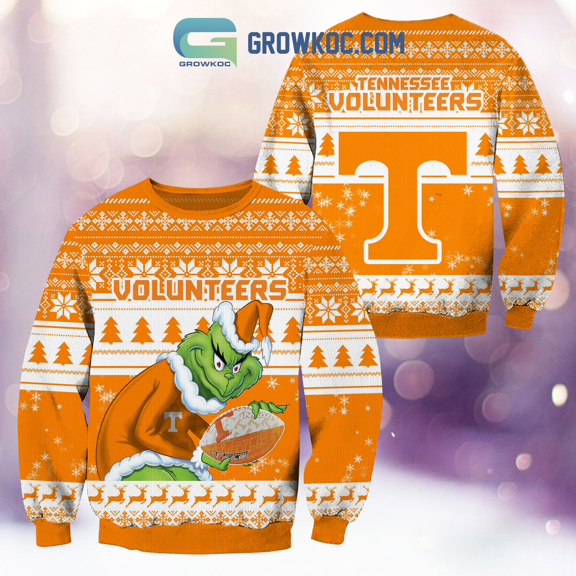 Tennessee Volunteers Grinch NCAA Christmas Ugly Sweater2B1 vqPce