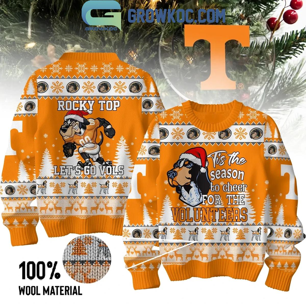 Tennessee Volunteers Lets Go Vols Christmas Rocky Top Ugly Sweater 1 rMnRa