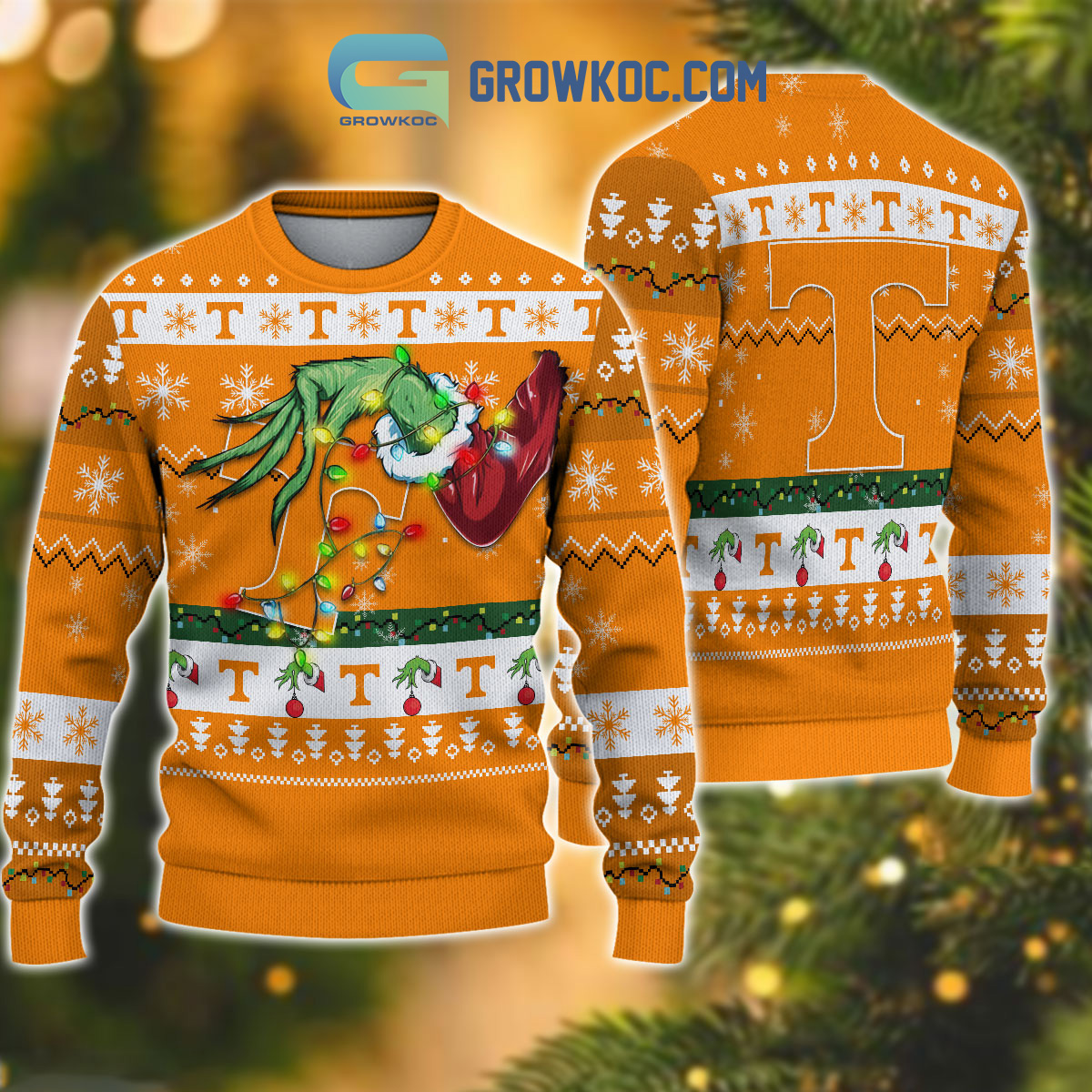 Tennessee Volunteers NCAA Grinch Christmas Ugly Sweater2B1 cpJc0