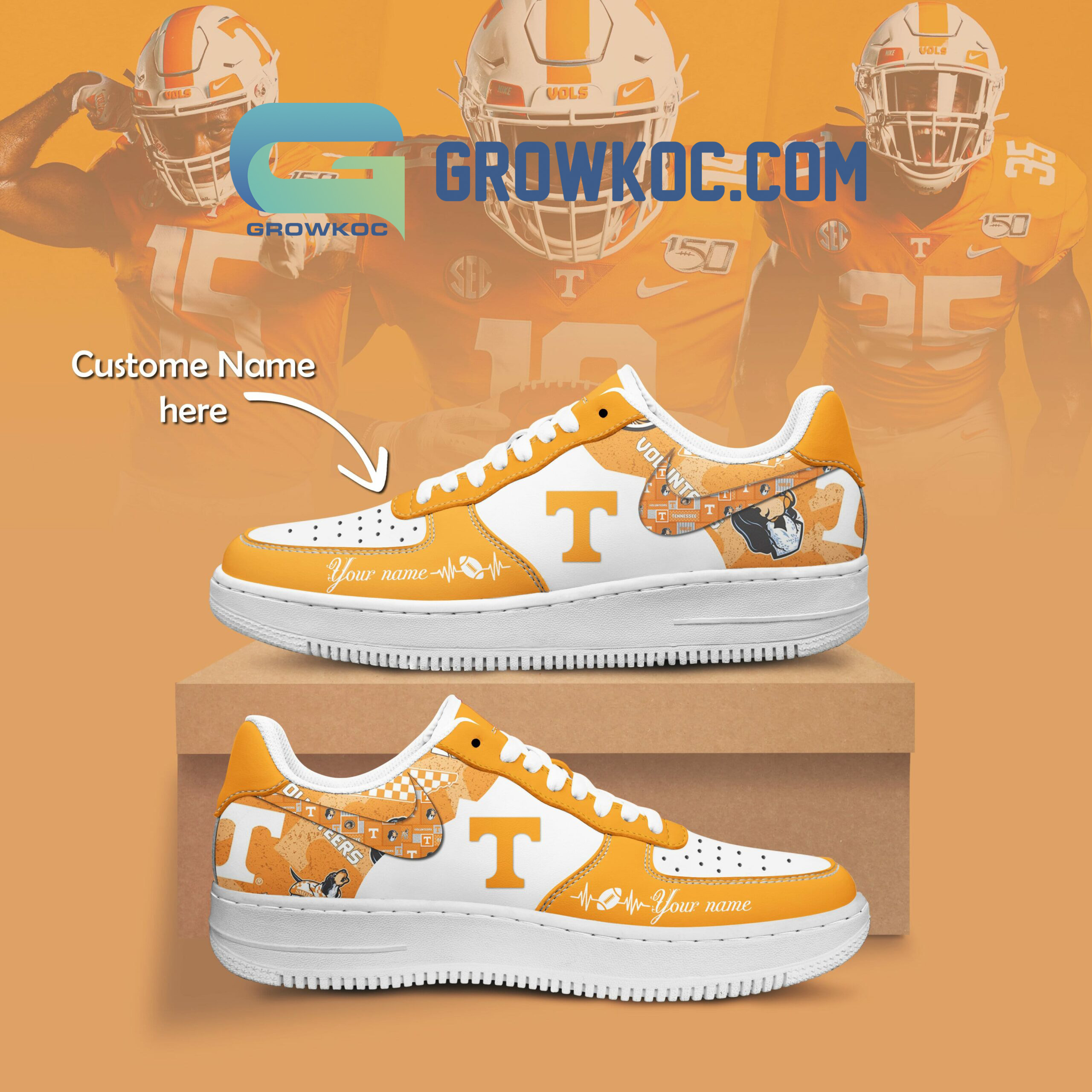 Tennessee Volunteers Personalized Air Force 1 Shoes2B1 BYYSx