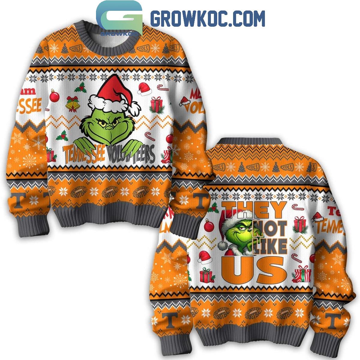 Tennessee Volunteers The Grinch Not Like Us Merry Christmas Ugly Sweater 1 Pgz4t