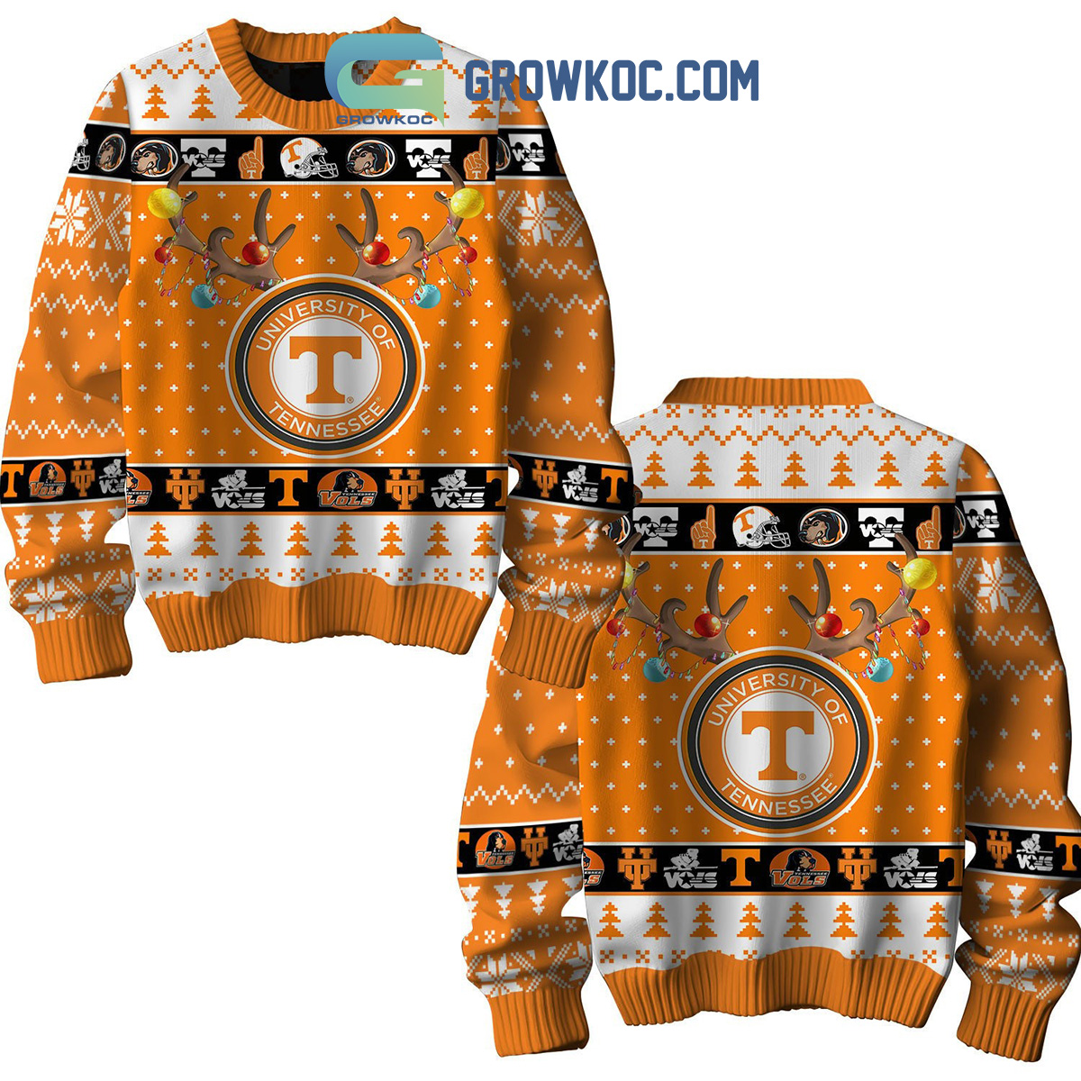 Tennessee Volunteers Vols University Of Tennessee Christmas Ugly Sweater2B1 PKXS3