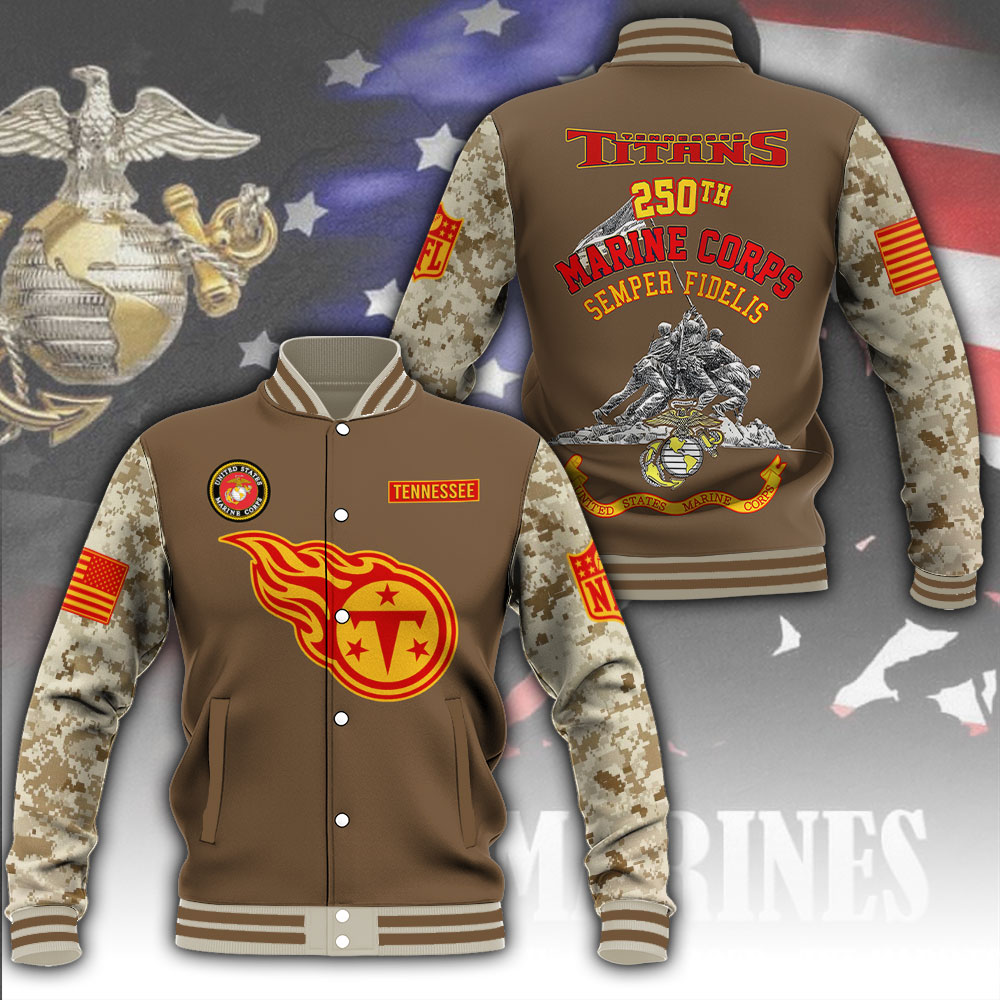 Tennessee Titans x US Marine Corps 250th Anniversary Varsity Jacket MAITM12801
