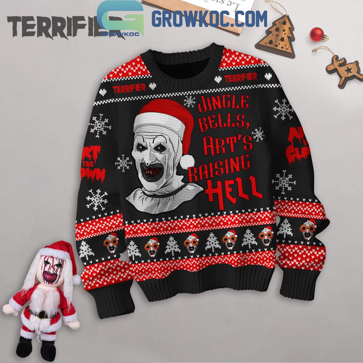 Terrifier 3 Christmas Jingle Bells Clown Killer 2024 Ugly Sweater 1 dfKpN