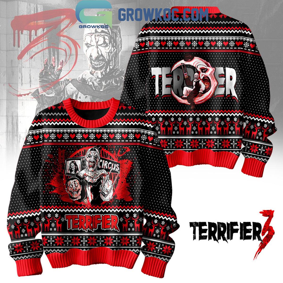 Terrifier In Circus Halloween 2024 Christmas Ugly Sweater 1 KC6F2