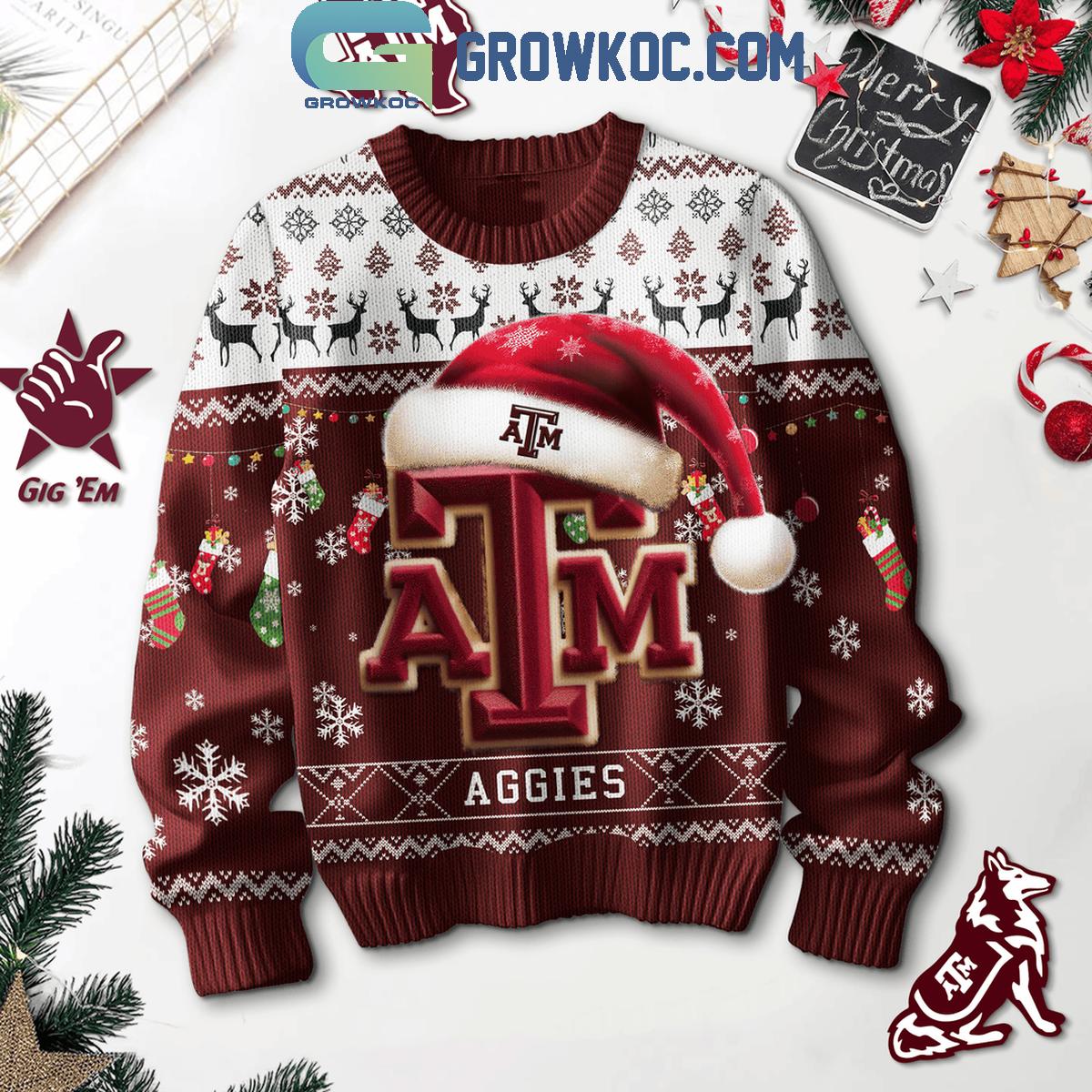Texas A26M Aggies We Are Aggies Football Snowtime Christmas Ugly Sweater 1 nHI5A