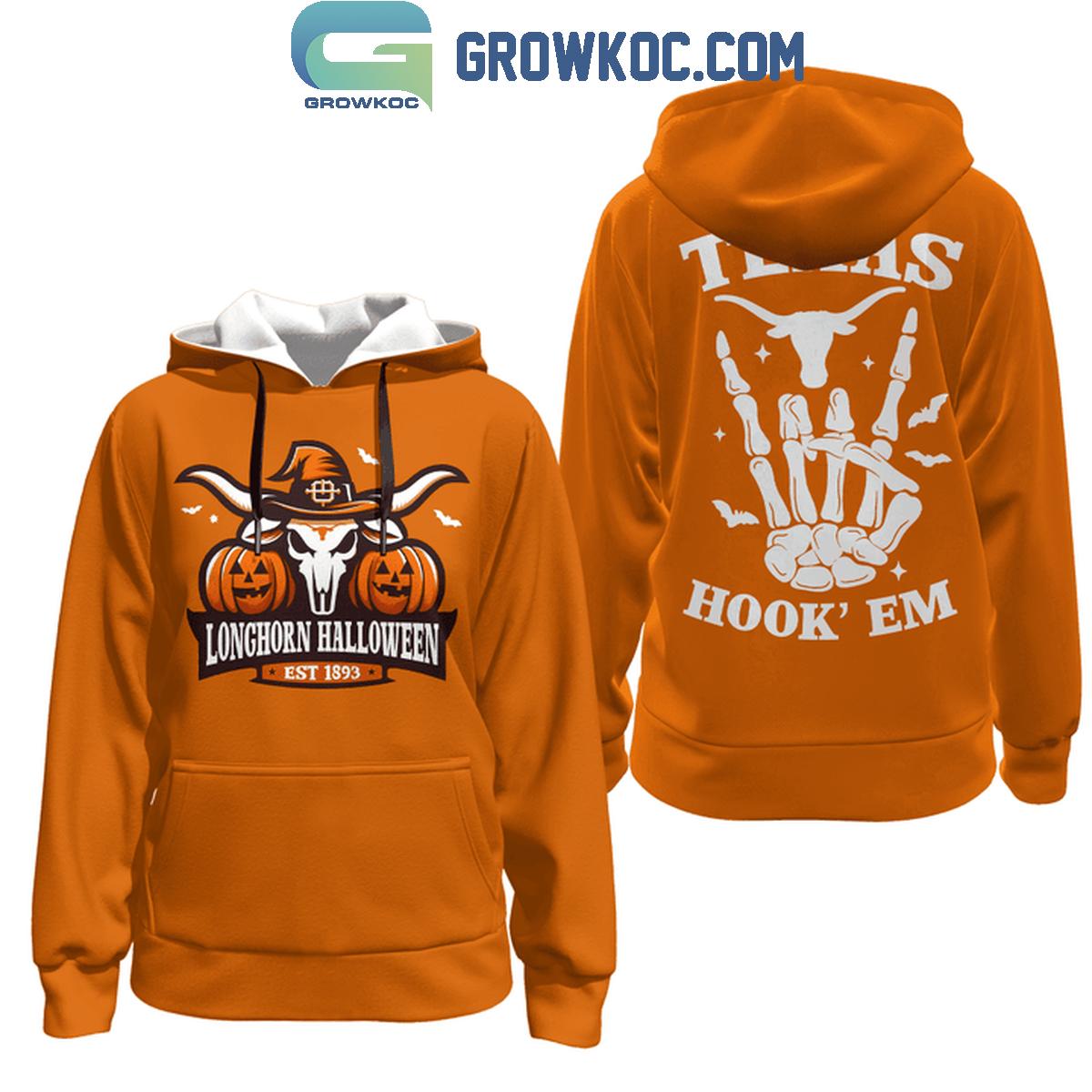 Texas Longhorns Halloween Est. 1893 Texas Hook Em Hoodie T Shirt 1 H59ok