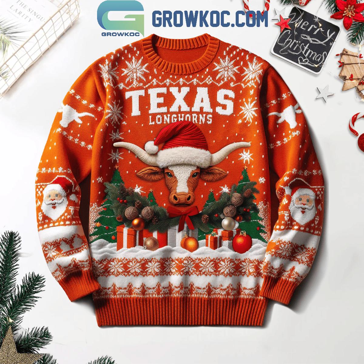 Texas Longhorns Merry Christmas And Happy New Year Ugly Sweater 1 U4UJD