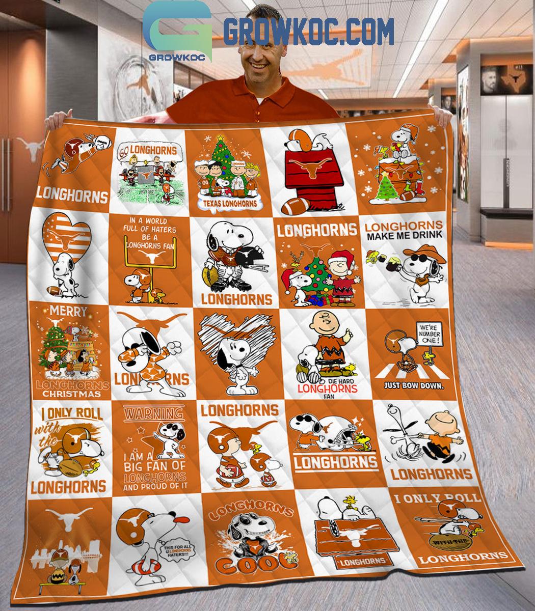 Texas Longhorns Snoopy Longhorns Make Me Drink Proud Fleece Blanket Quilt 1 esu1W