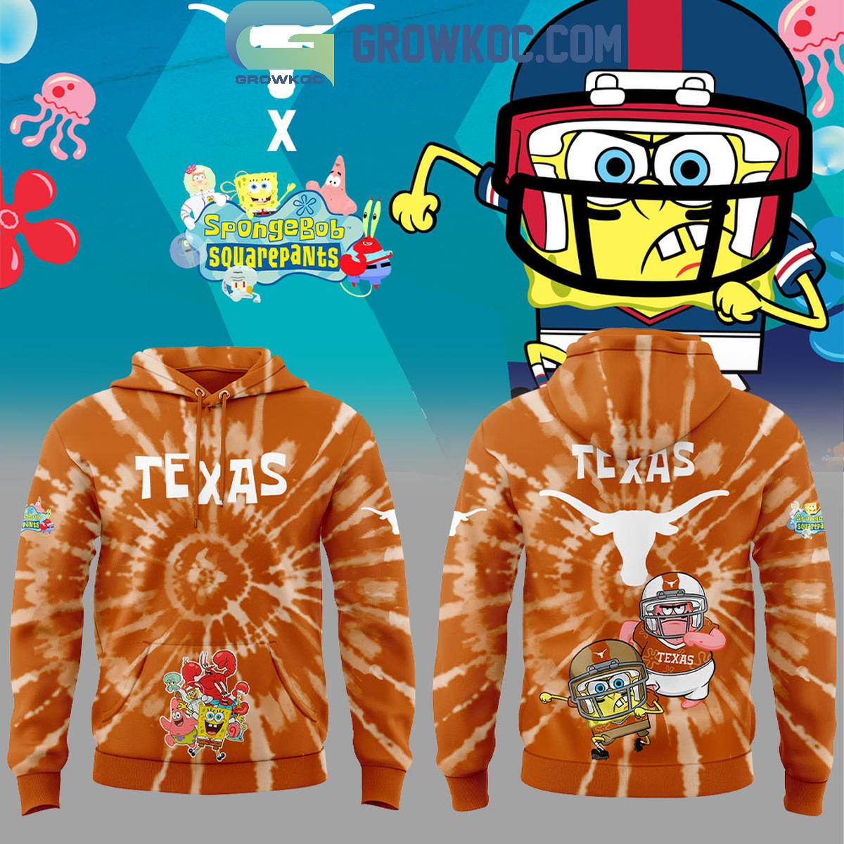 Texas Longhorns SpongeBob SquarePants Hoodie Shirt 1 D1H6m