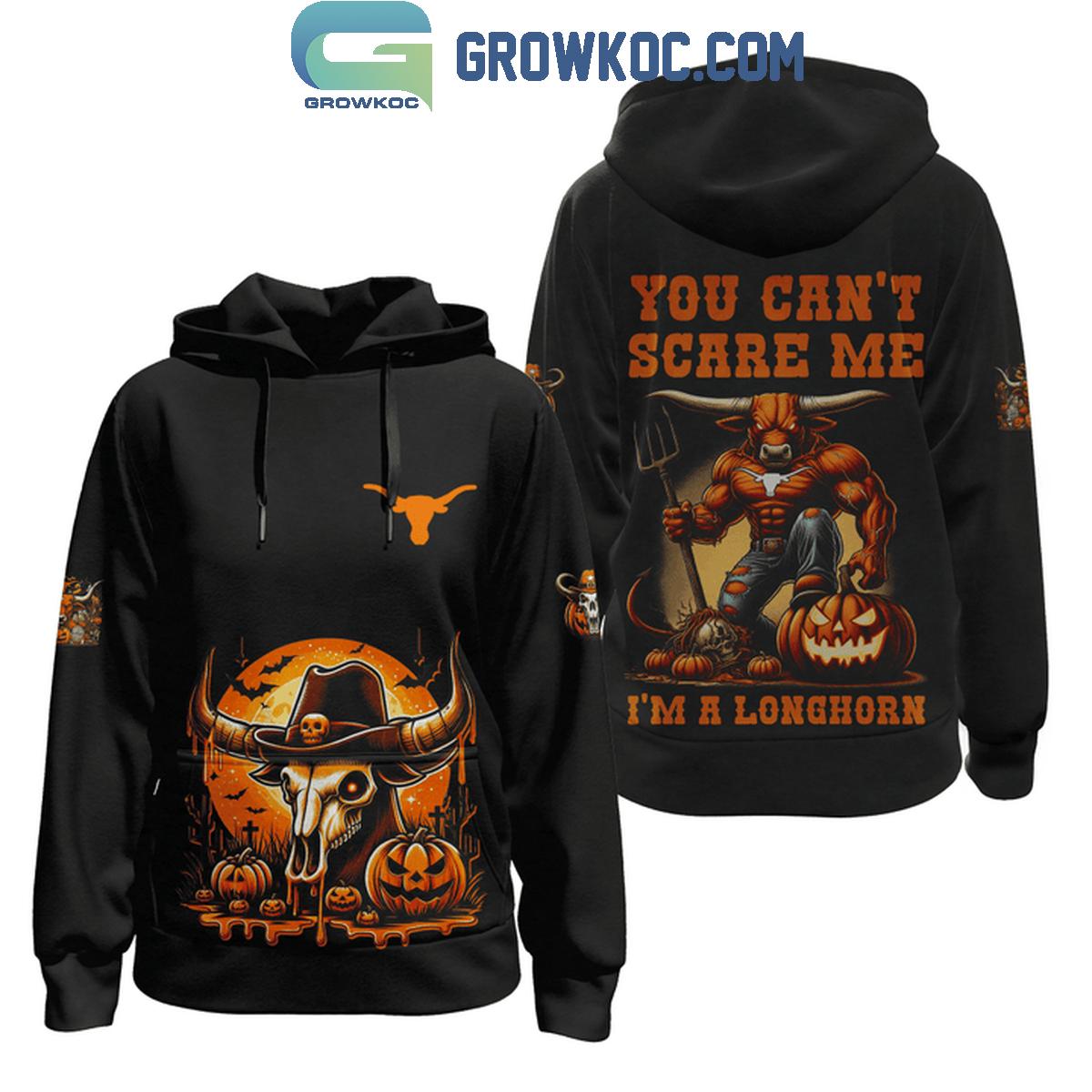 Texas Longhorns You Cant Scare Me Im A Longhorn In Halloween Hoodie T Shirt 1 P9hO5