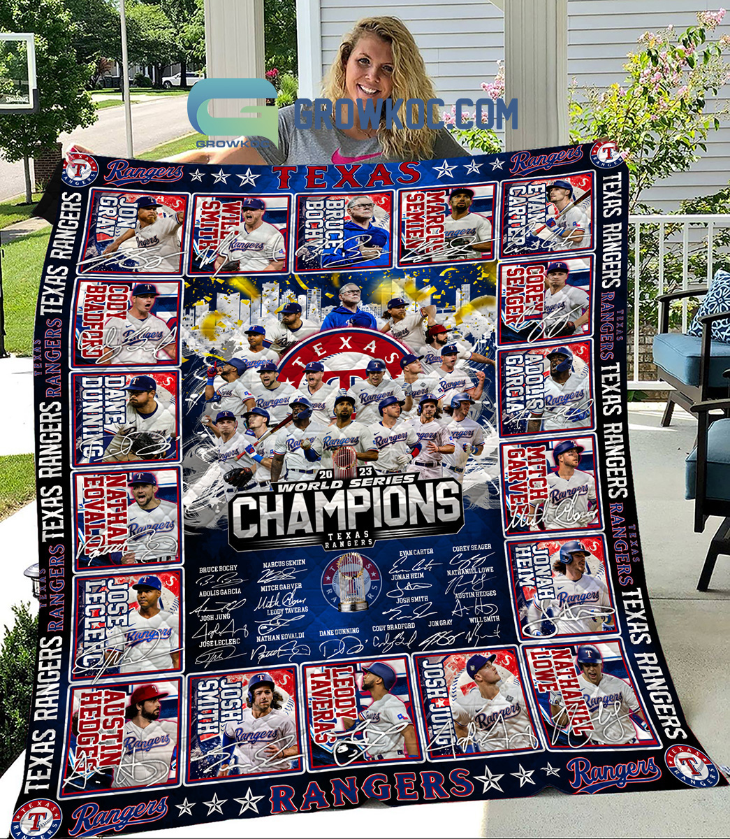 Texas Rangers 2023 World Series Champions Fleece Blanket Quilt