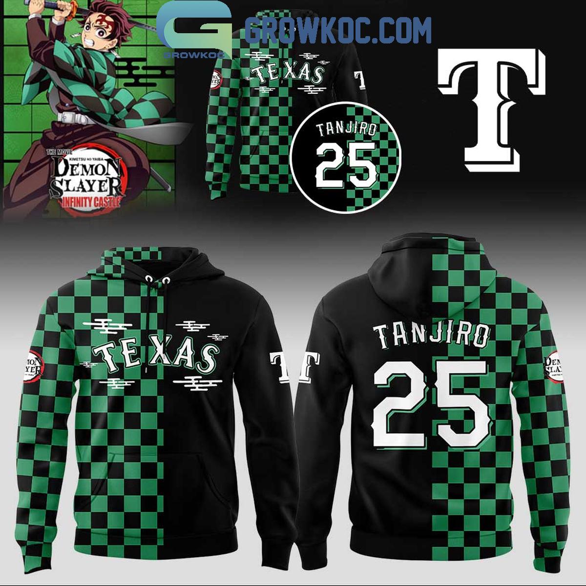 Texas Rangers x Demon Slayer Tanjiro Hoodie Shirt 1 s8MBX