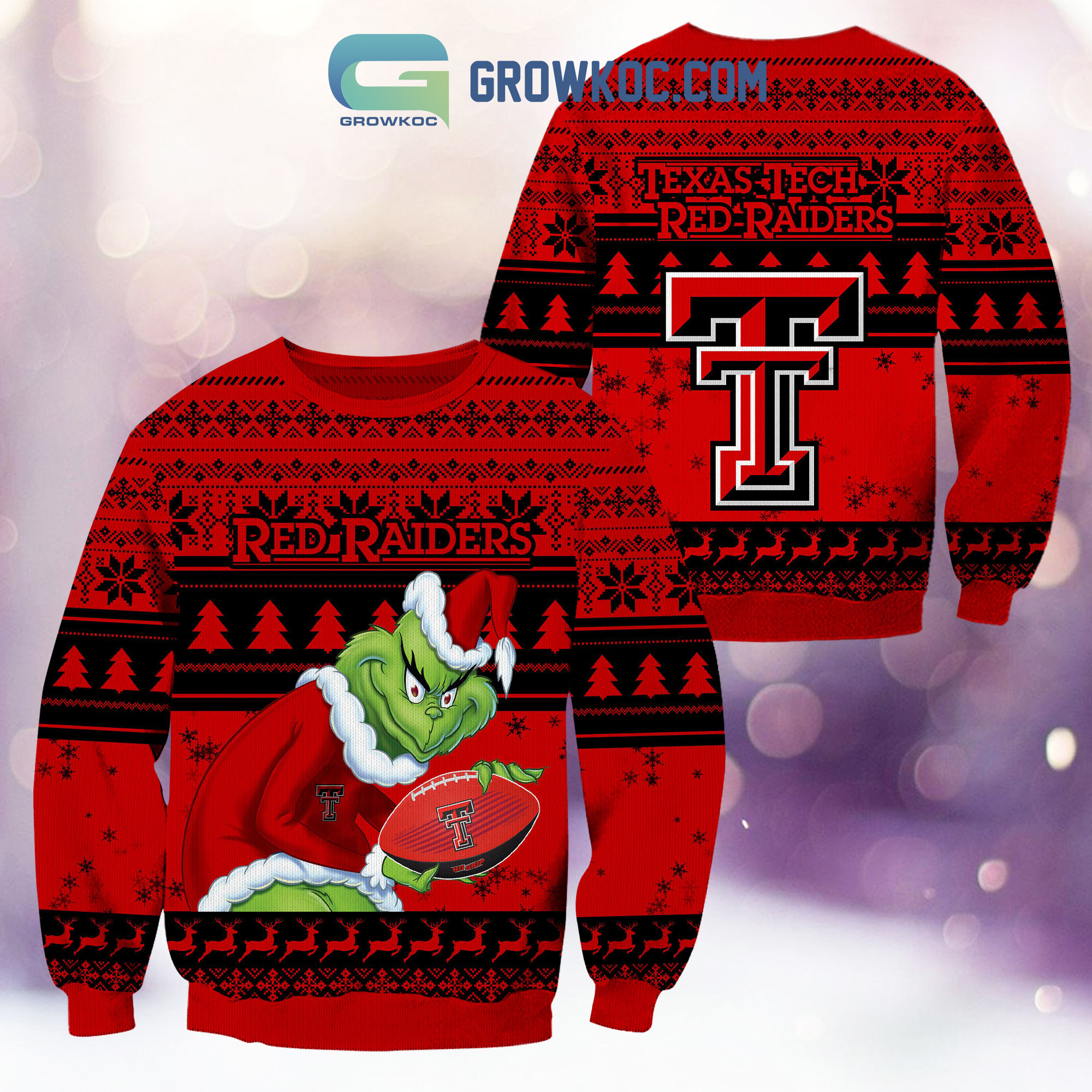 Texas Tech Red Raiders Grinch NCAA Christmas Ugly Sweater2B1 j2HaT