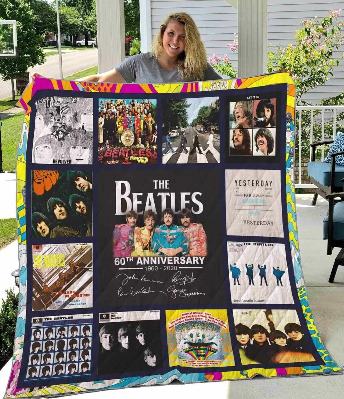 The Beatles 60Th Anniversary 1960 2020 Blanket Quilt Bedding Set Bedroom Decor Gifts for Family 0