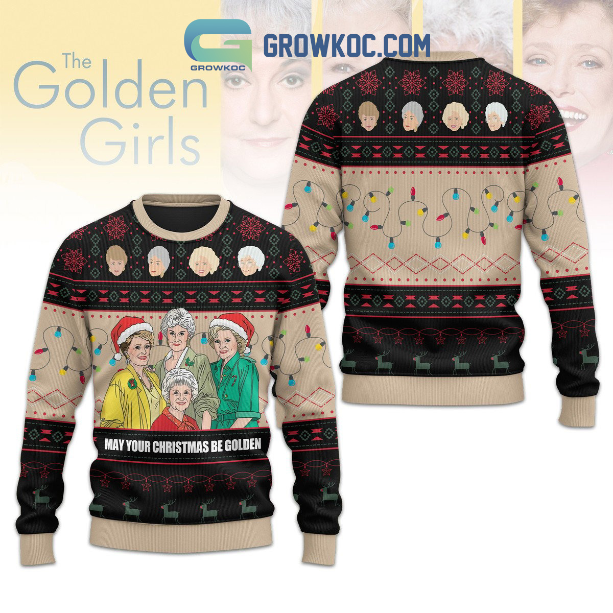 The Golden Girls May Your Christmas Be Golden Ugly Sweater2B1 t7XG4