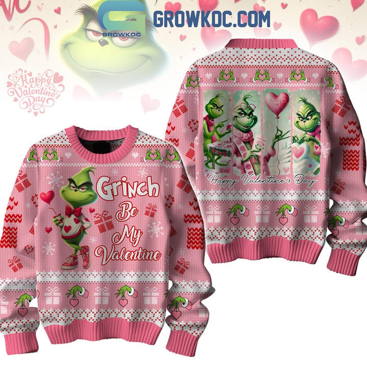 The Grinch Be My Valentine And Merry Christmas Holidays Ugly Sweater 1 c5JFO