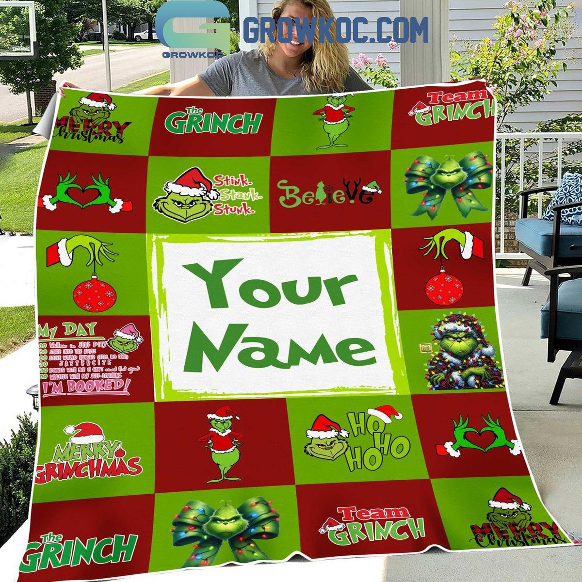 The Grinch Who Stole Christmas 2024 Believe Personalized Fleece Blanket Quilt 1 unE41