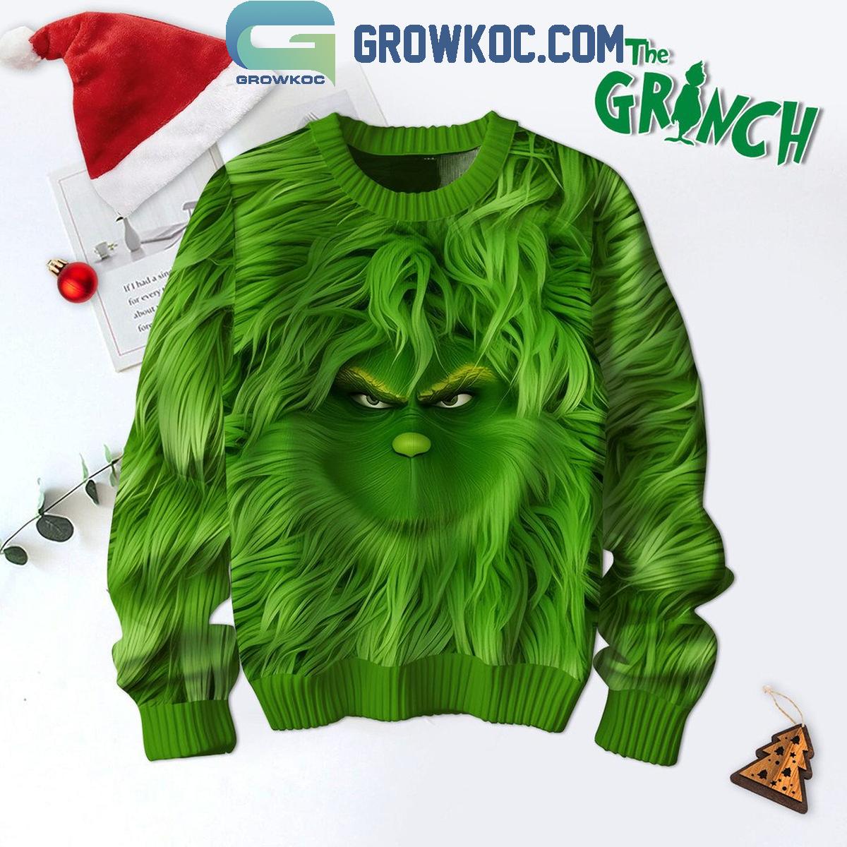 The Grinch With A Sneaky Smile Christmas Ugly Sweater 1 K7kxj