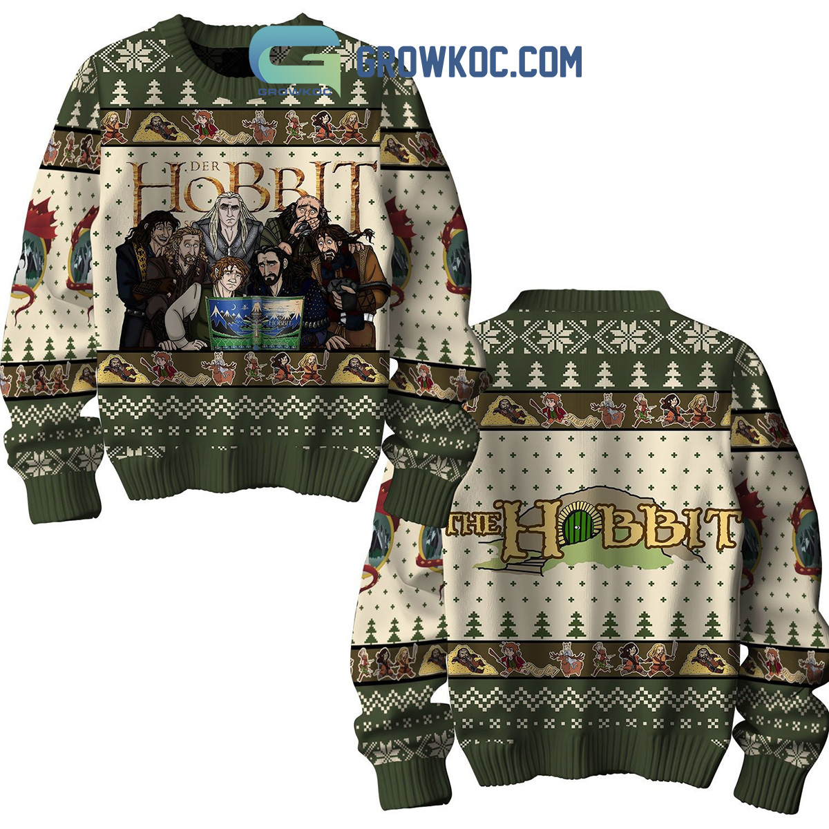 The Hobbit Adventure Christmas Ugly Sweater2B1 HoNnG