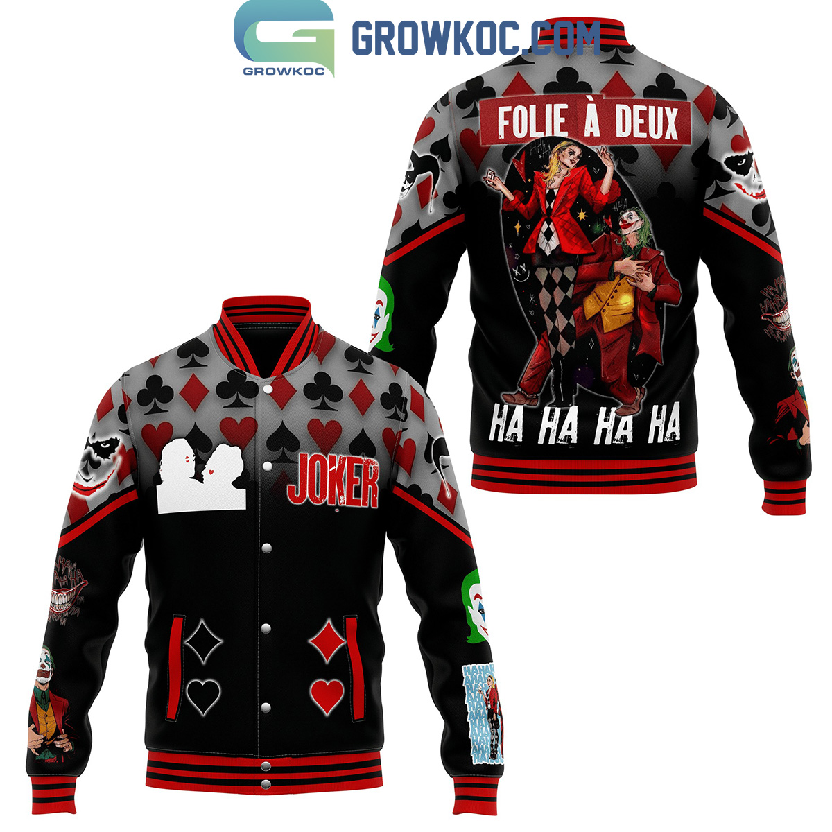 The Joker Harley Quinn Folie A Deux Ha Ha Ha Baseball Jacket2B1 fnb4R