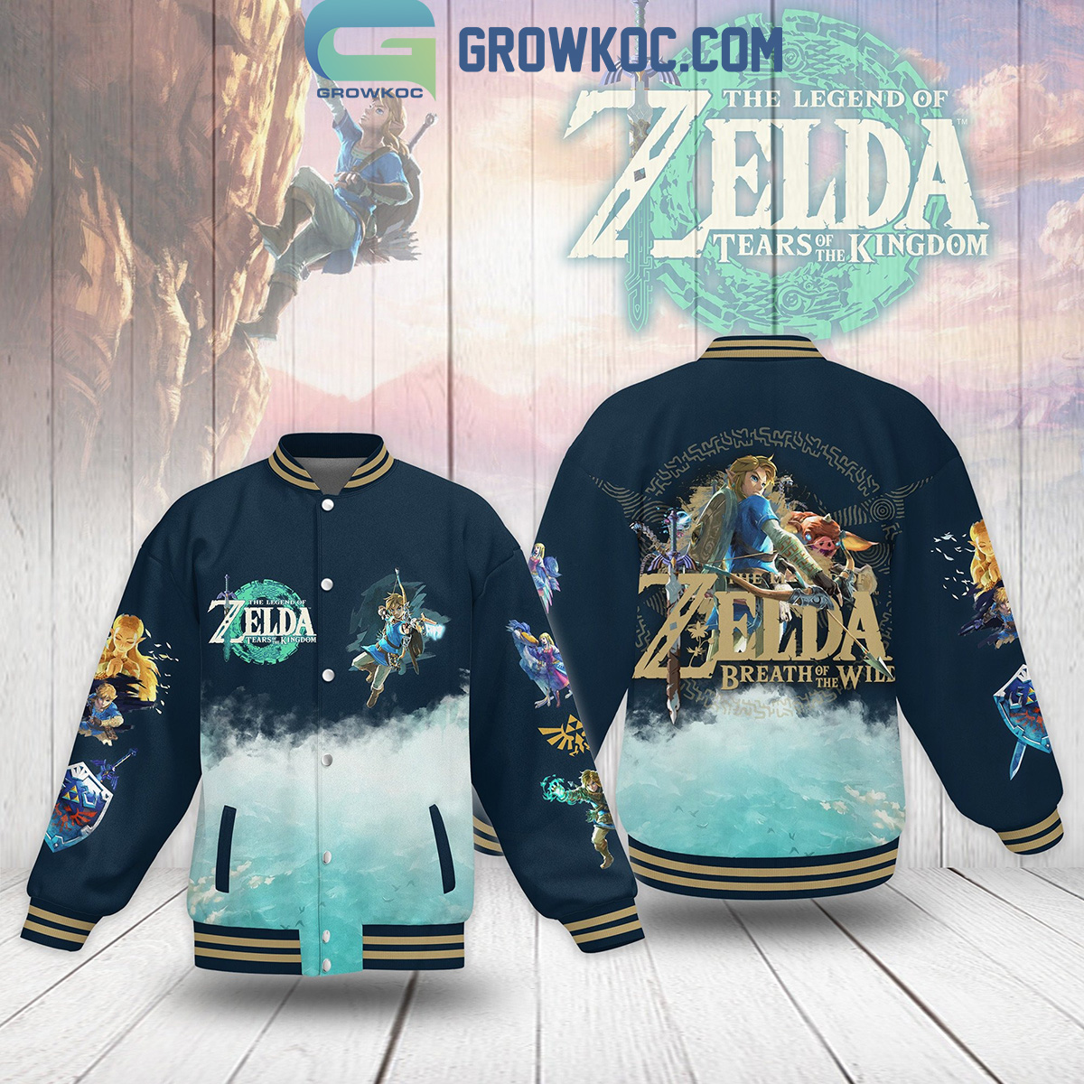 The Legend Of Zelda Breath Of The Wild Gameboy Baseball Jacket2B1 sqxmd