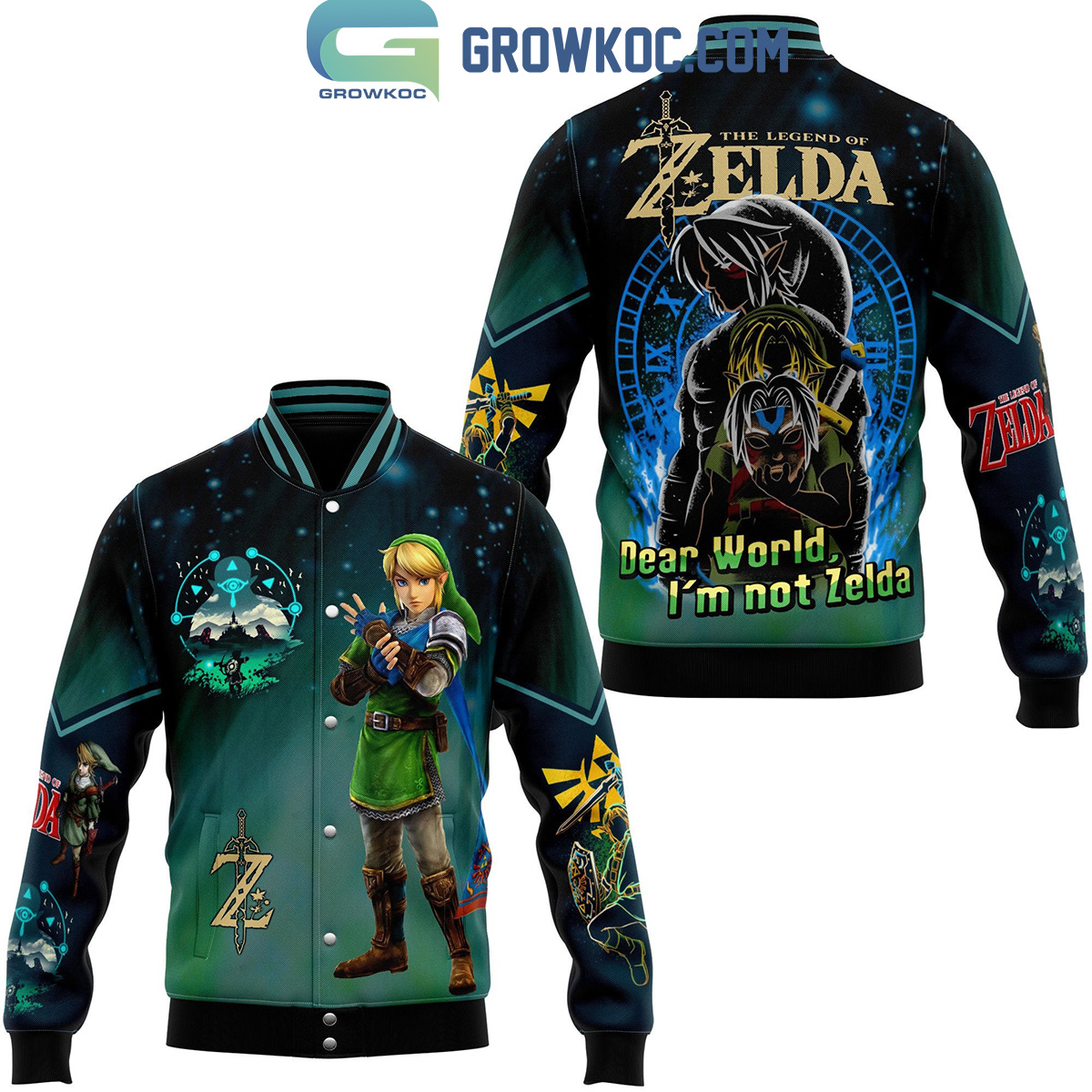The Legend Of Zelda Dear World Im Not Zelda Baseball Jacket2B1 BFvsh