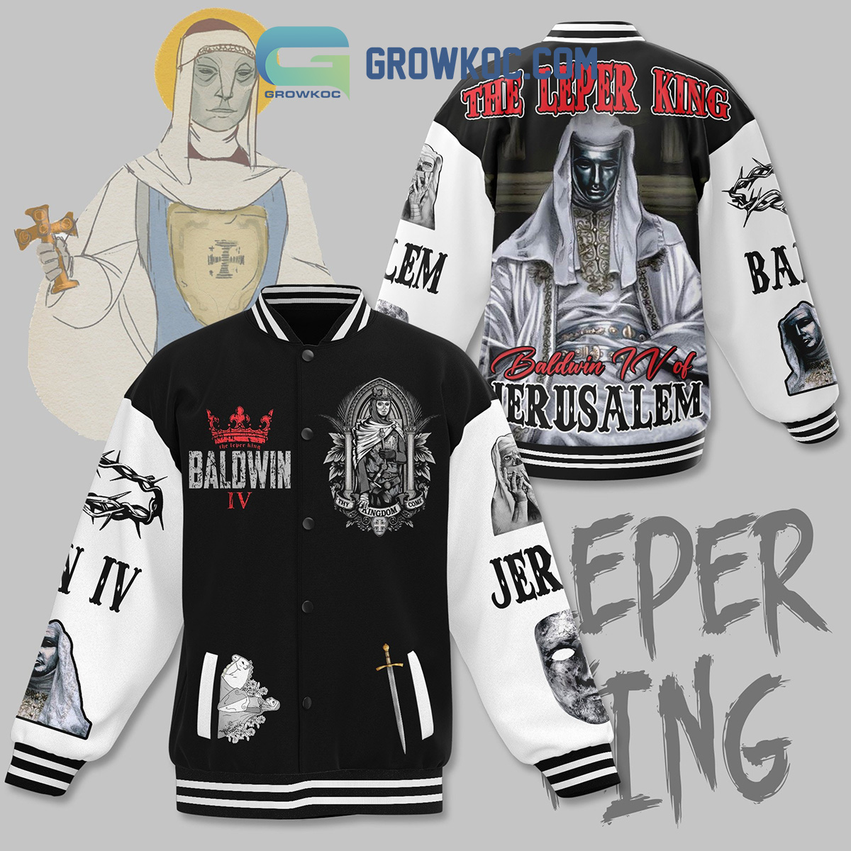 The Leper King Baldwin IV Of Jerusalem Baseball Jacket2B1 IHGKY