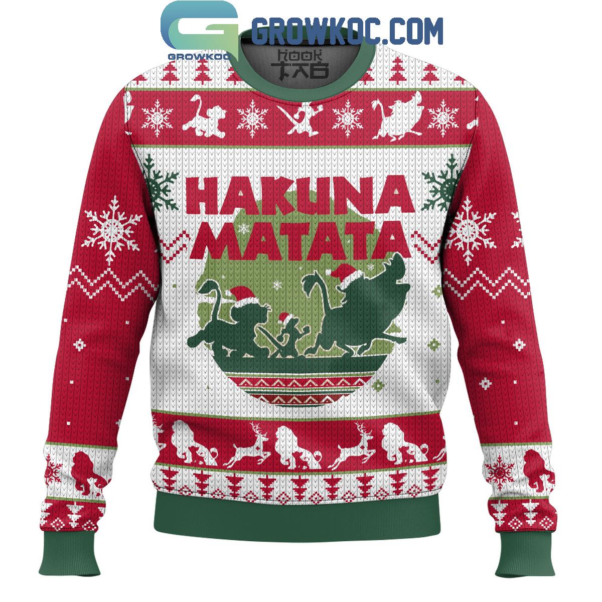 The Lion King Hakuna Matata Freedom Christmas Ugly Sweater 1 uoaBO