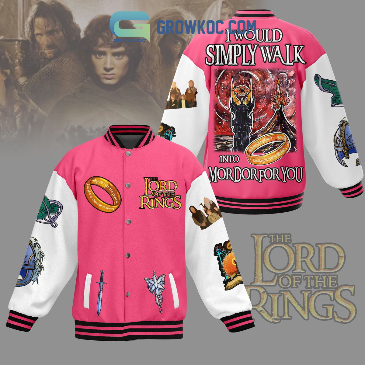 The Lord Of The Rings Walk Into Mordor Baseball Jacket2B1 x8FA3