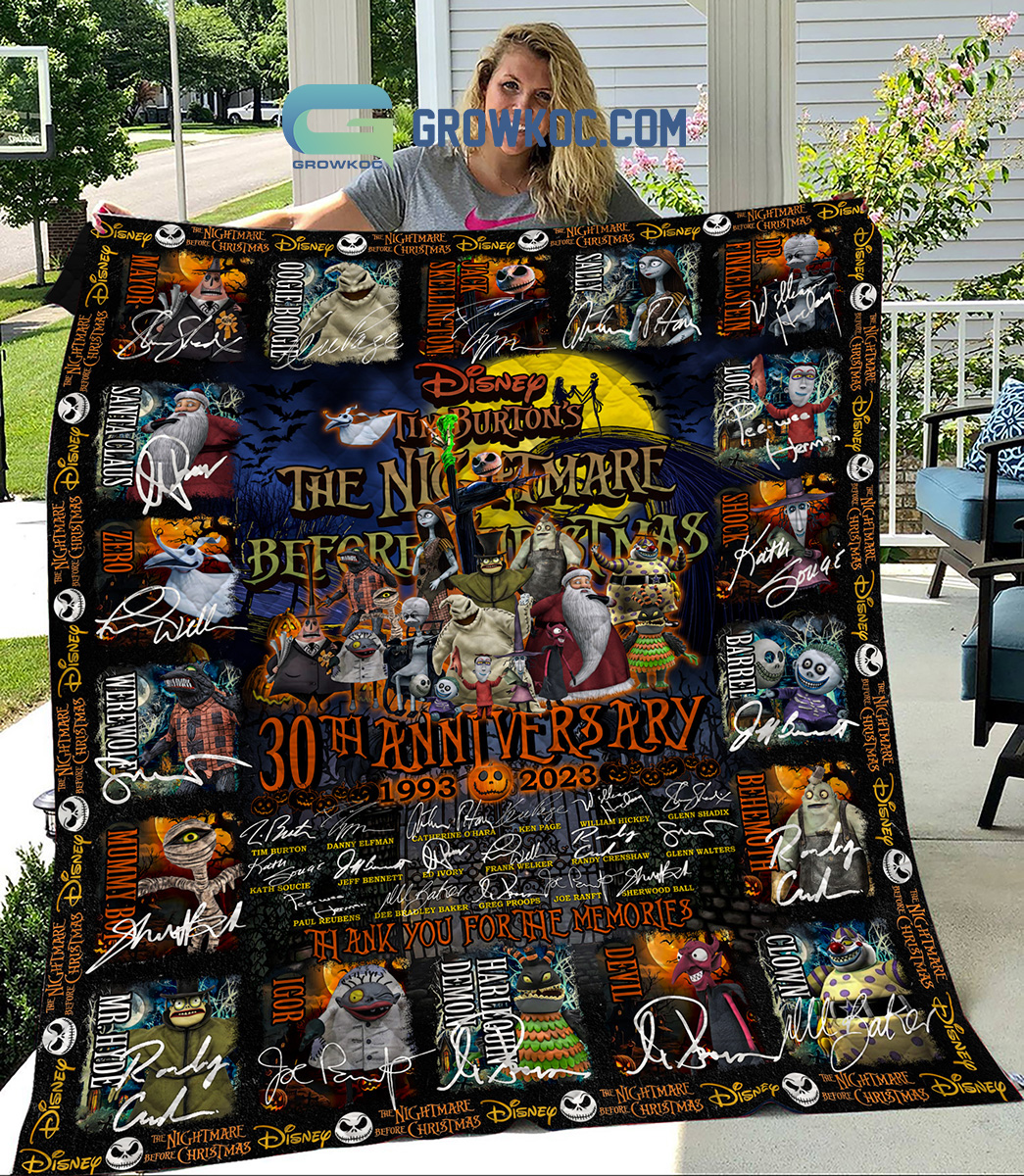 The Nightmare Before Christmas 30th Anniversary 1993 2023 Memories Fleece Blanket Quilt2B1 LSMxO