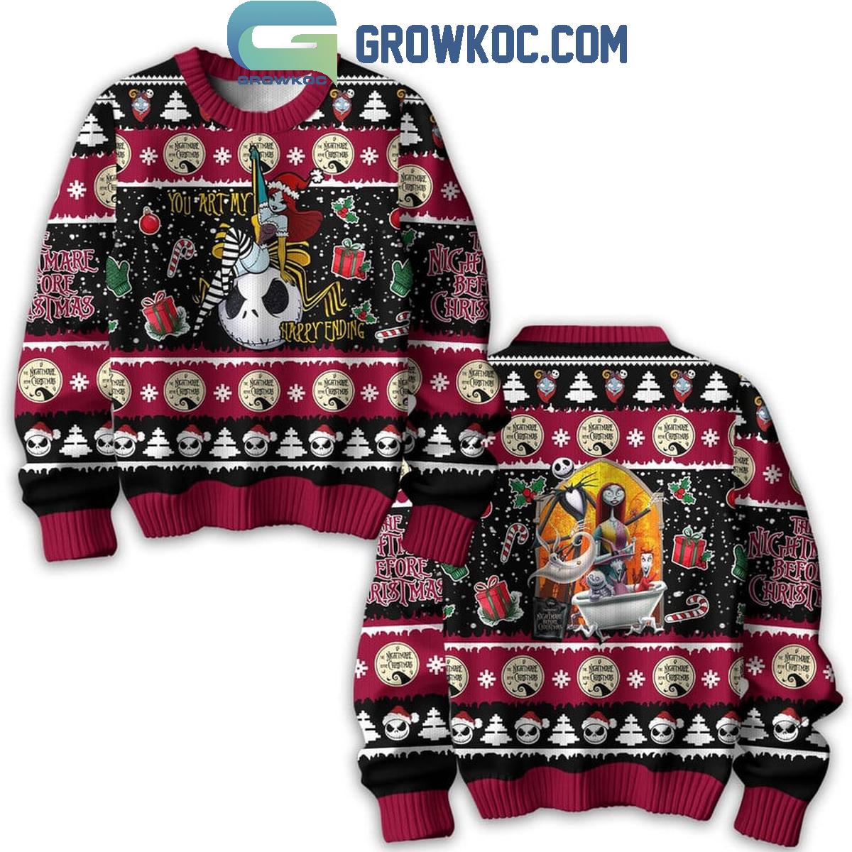The Nightmare Before Christmas Carol Happt New Year 2025 Ugly Sweater 1 jQtpo