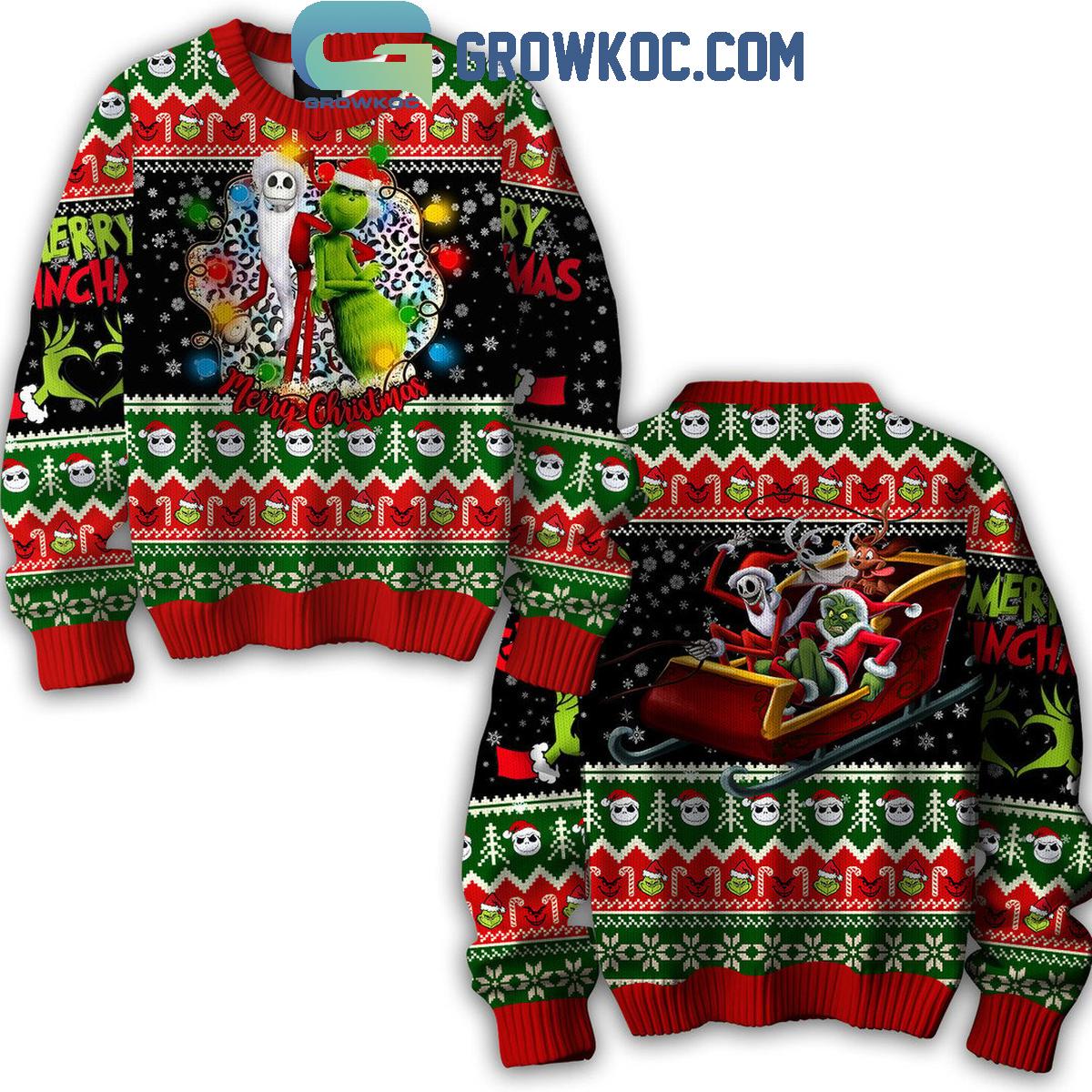 The Nightmare Before Christmas Grinch Merry Christmas Ugly Sweater 1 jhLbL