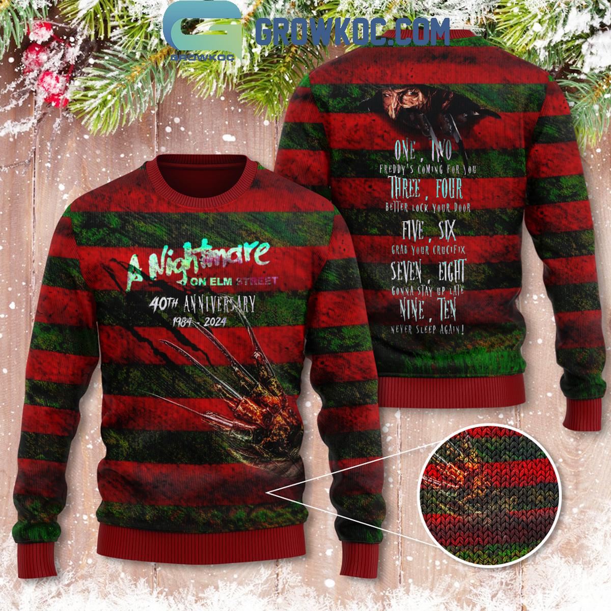 The Nightmare On Elms Street Freddy Krueger Halloween Ugly Sweater 1 K2iQI