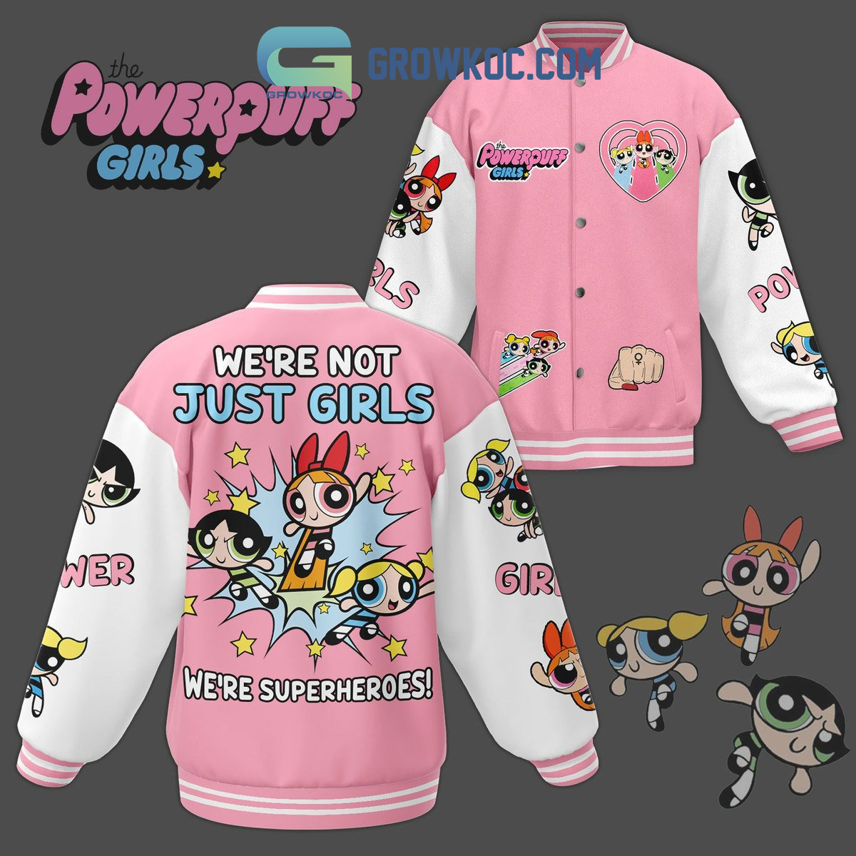 The Powerpuff Girls Not Just Girls Baseball Jacket2B1 NXFMf