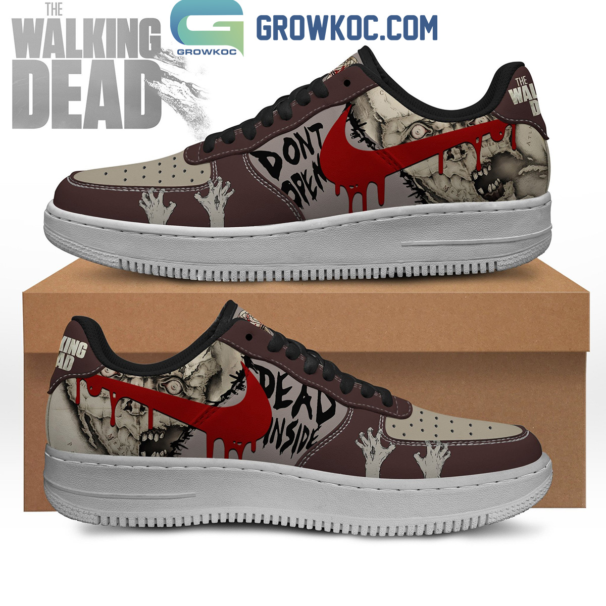 The Walking Dead Dead Inside Fan Air Force 1 Shoes2B1 s3Re7