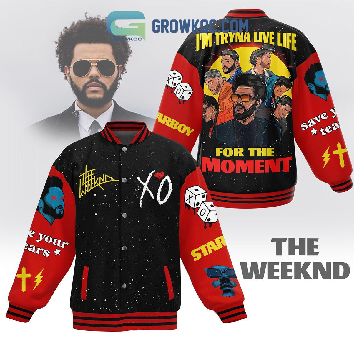The Weeknd Tryna Live The Life Moment Baseball Jacket2B1 pXrvk