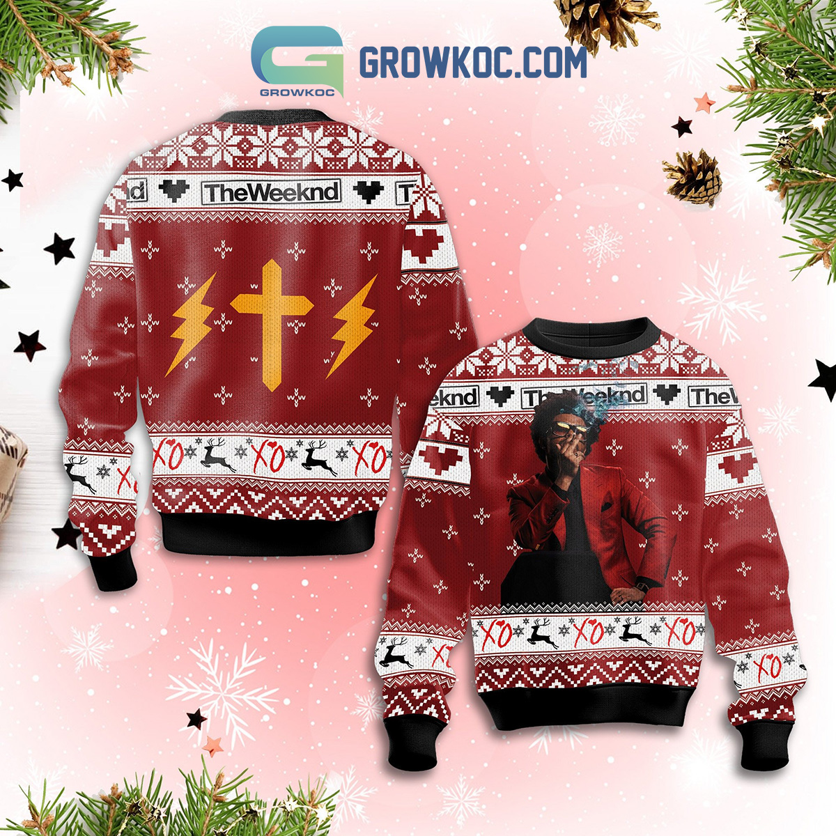 The Weeknd XOTWOD Christmas Ugly Sweater2B1 CD2GH