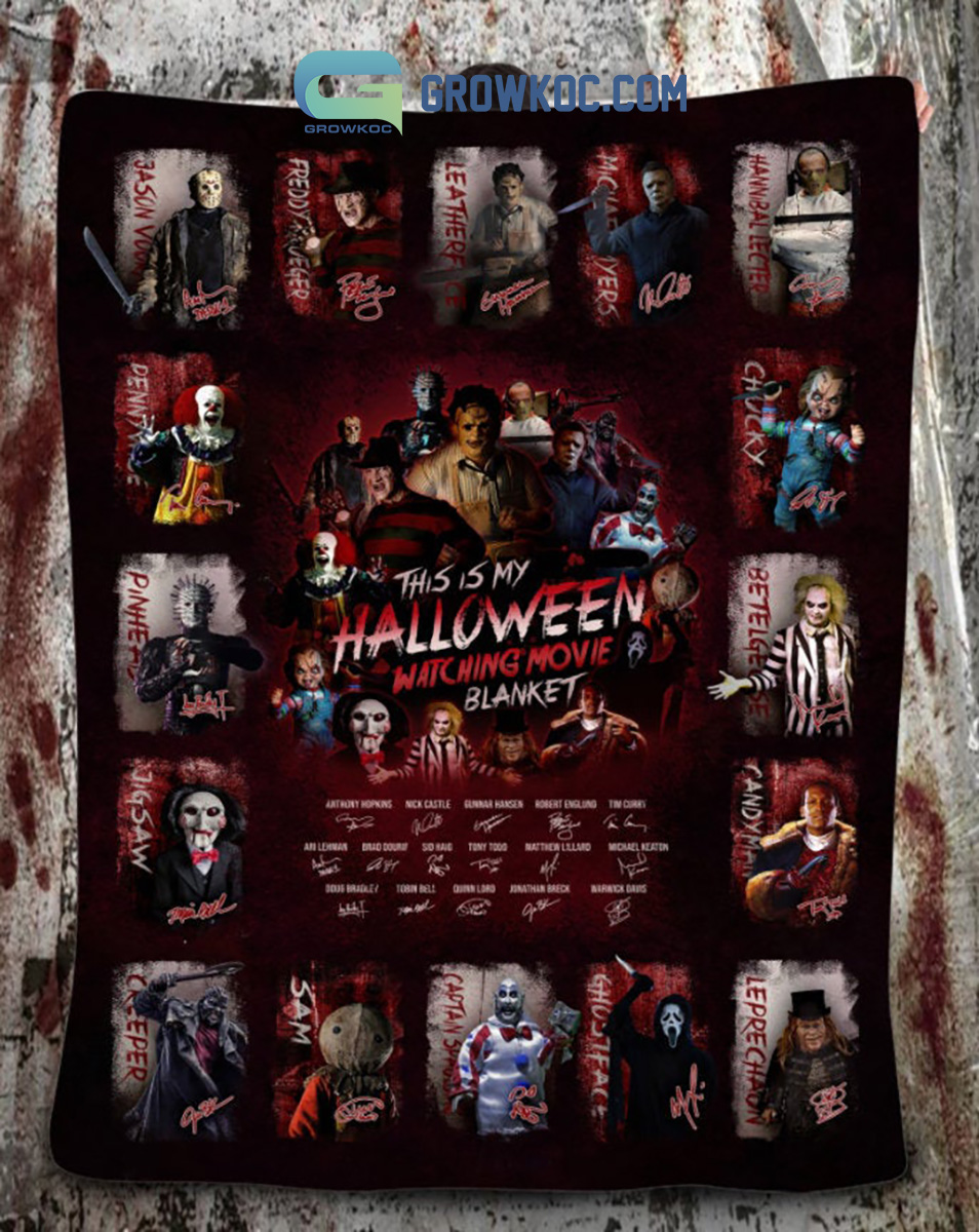 This Is My Halloween Watching Movie Blanket Fleece Quilt2B1 D7jTc