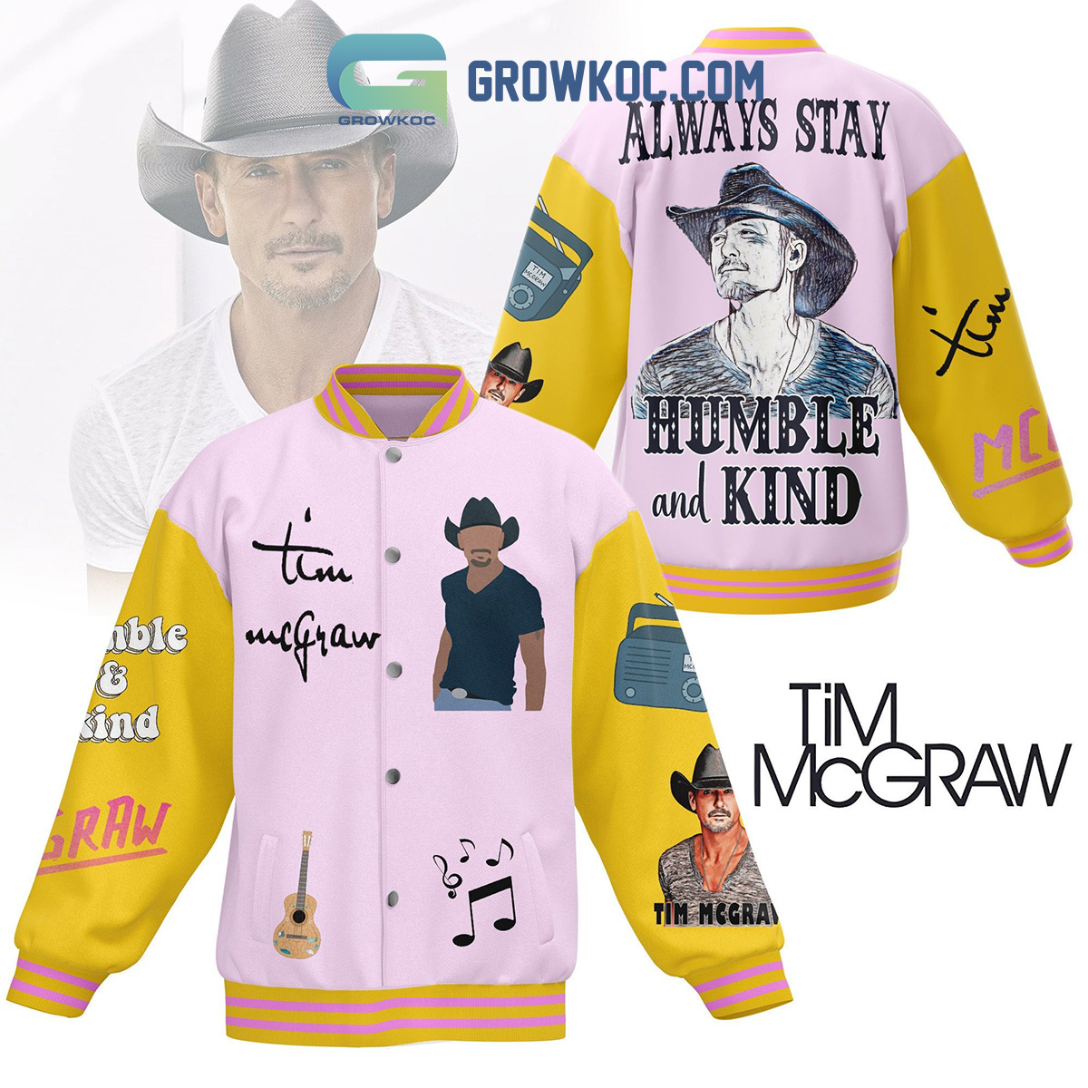 Tim McGraw Always Stay Humble And Kind Baseball Jacket2B1 dTnQK