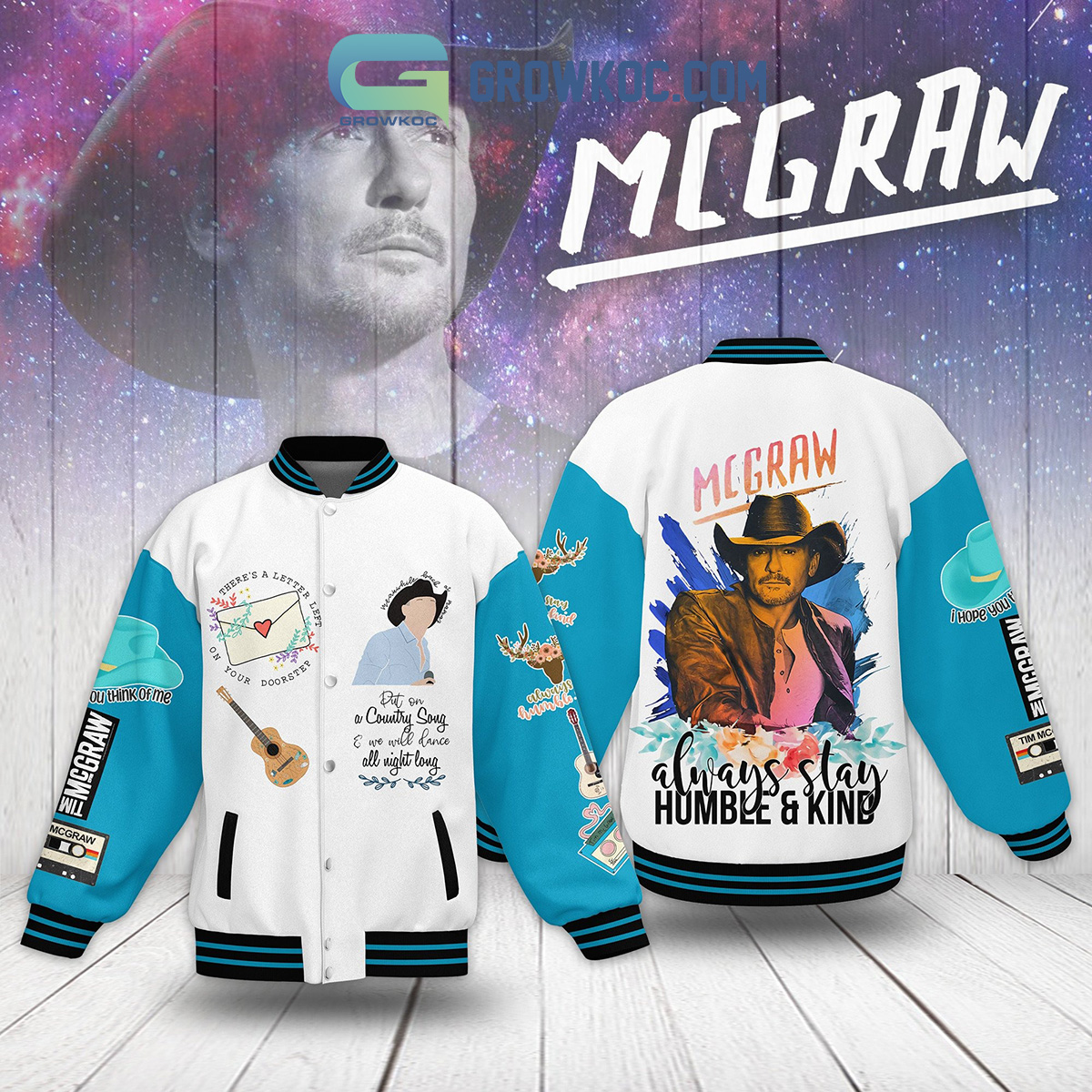 Tim McGraw Always Stay Humble Baseball Jacket2B1 0GeQ9