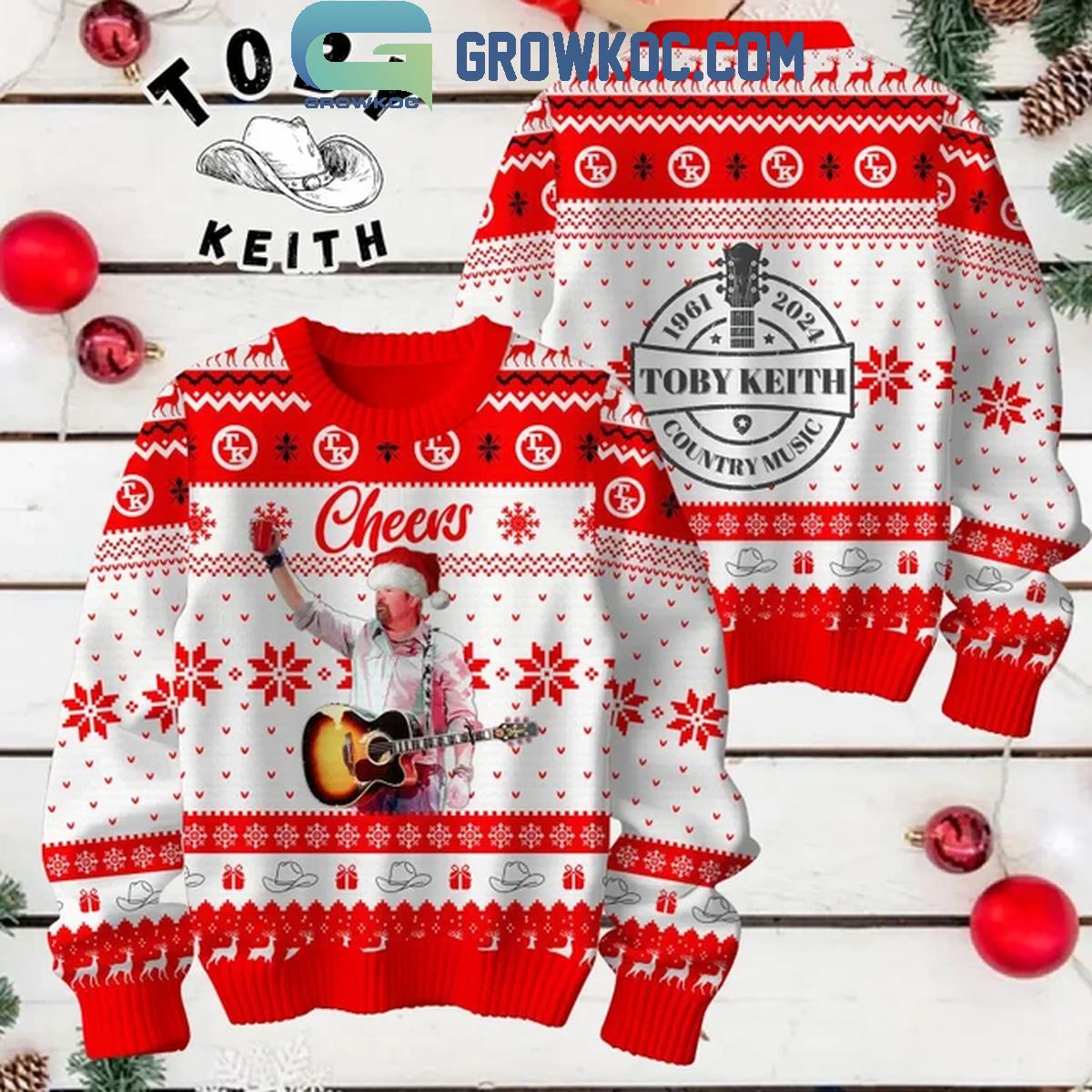 Toby Keith Cheers 1961 2024 Country Music Christmas Ugly Sweater 1 uAJcu