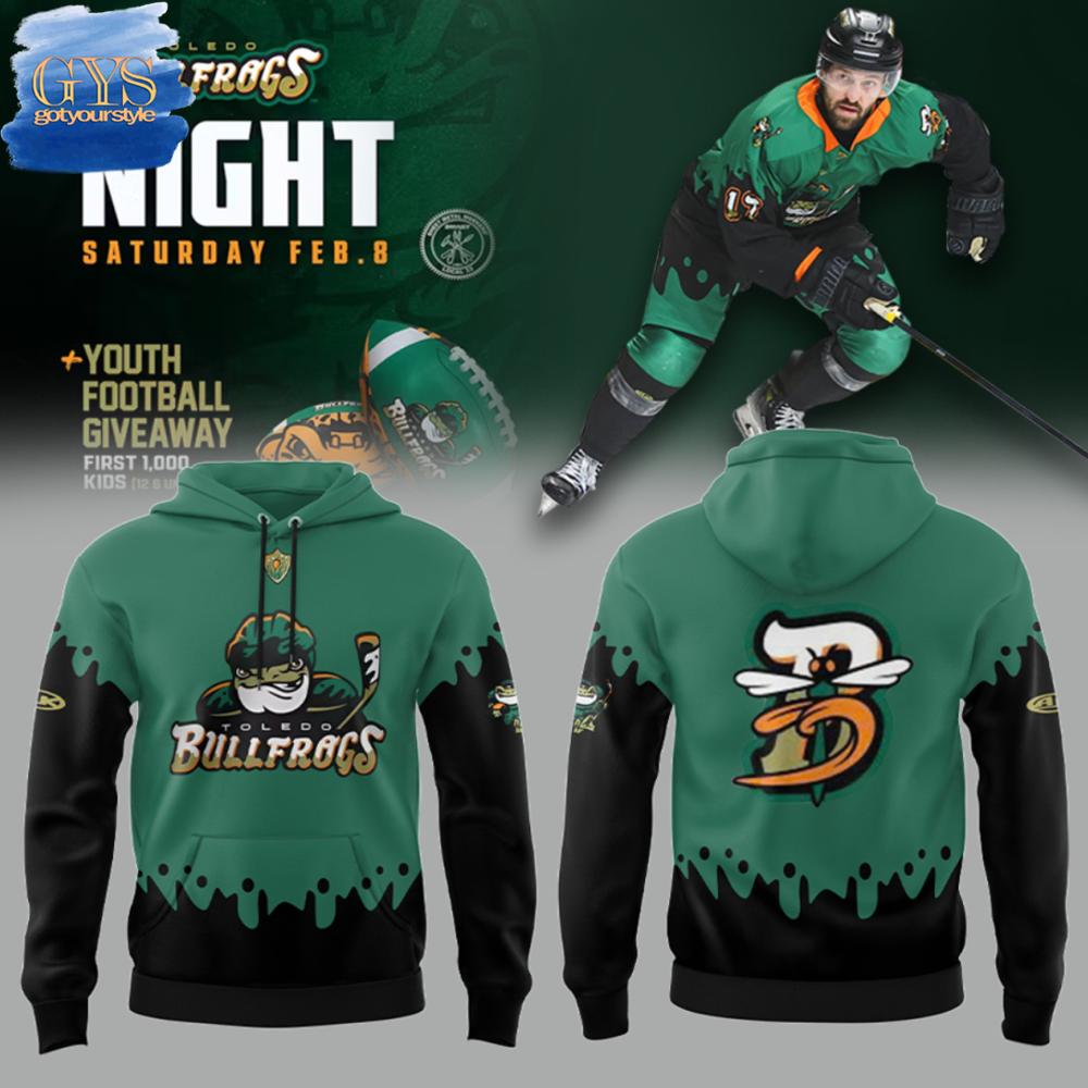 Toledo Walleye Bullfrogs Night 2025 Limited Edition Hoodie 1