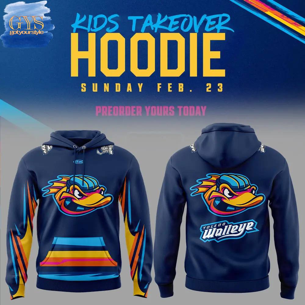 Toledo Walleye Kids Takeover Nation Child Day Limited Edition Hoodie 1