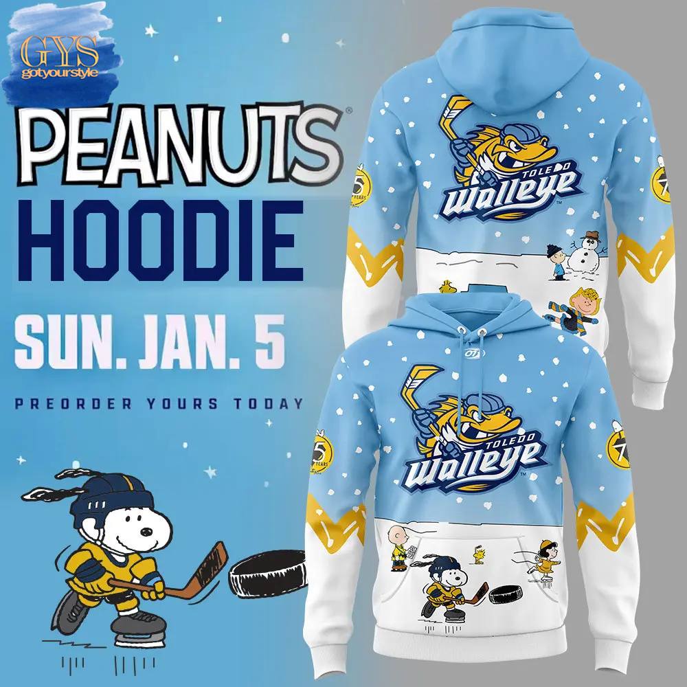 Toledo Walleye x Peanuts Limited Edition Hoodie 1