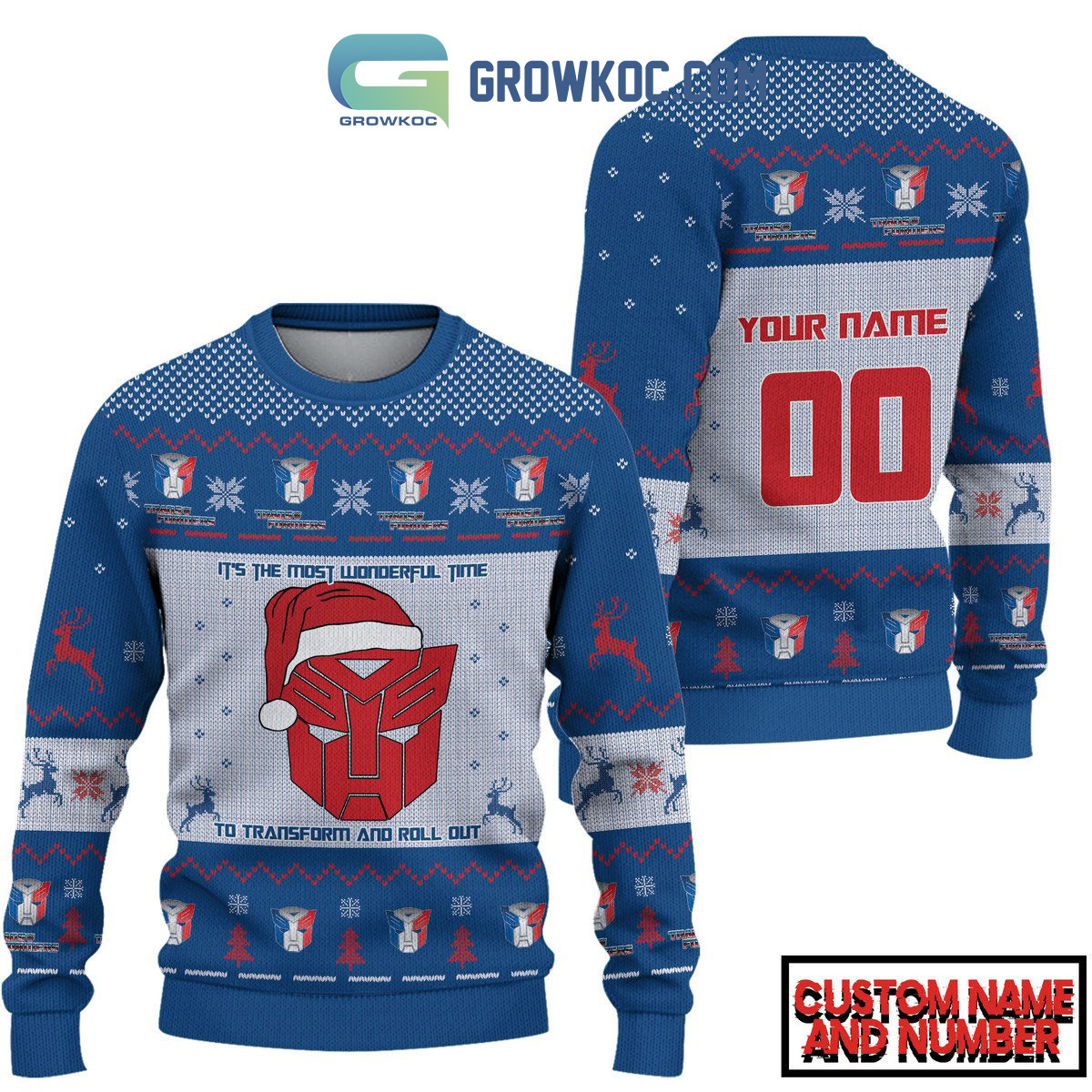Transformer Autobot Christmas Personalized Ugly Sweater2B1 MlQGi