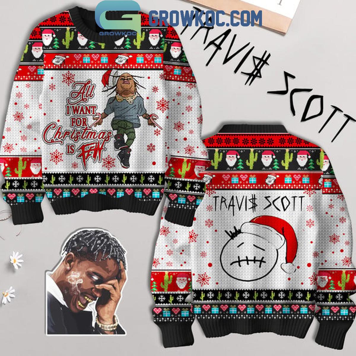 Travis Scott All I Want For 2024 Christmas Ugly Sweater 1 ju6ZK
