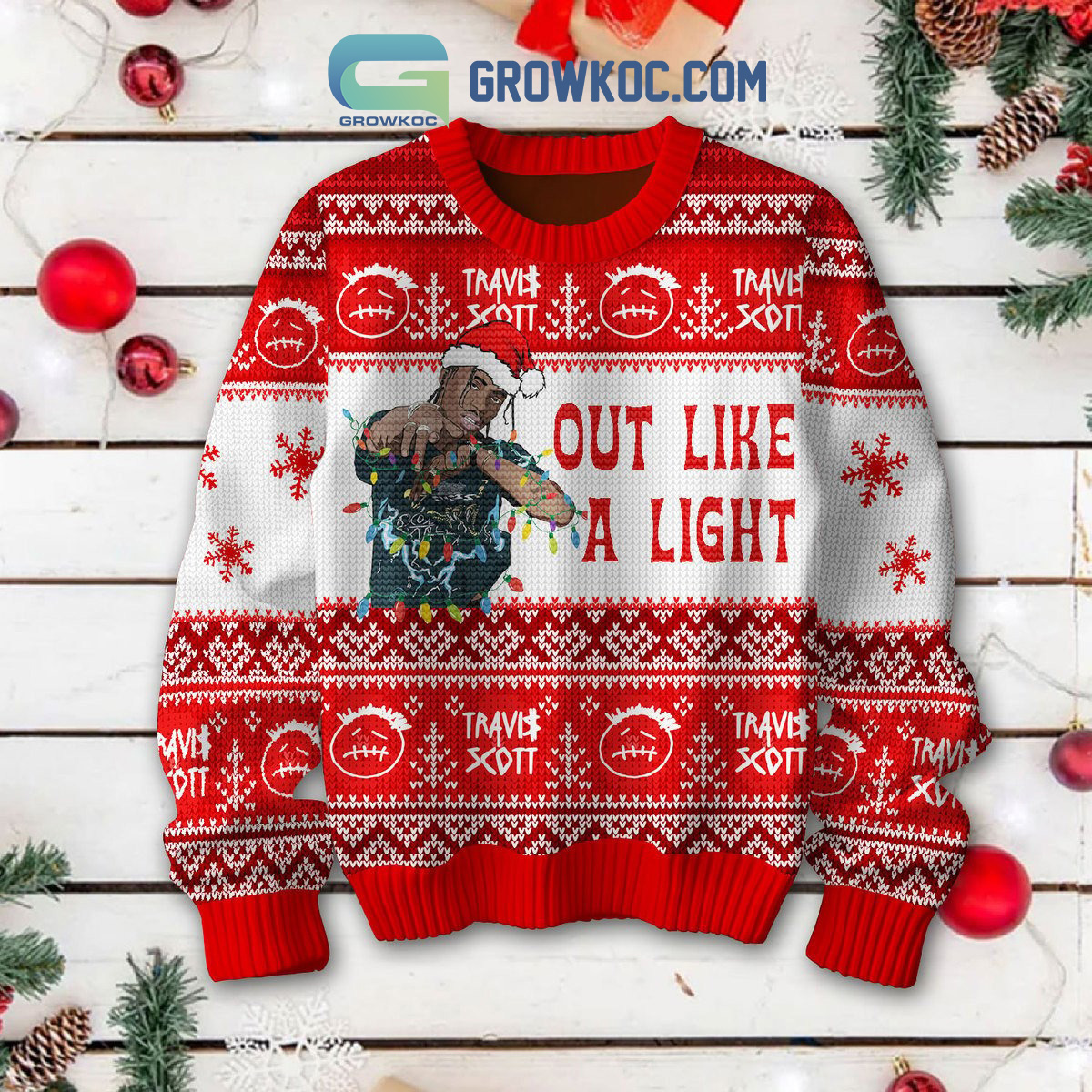 Travis Scott Out Like A Light Christmas Ugly Sweater2B1 3RX3Y