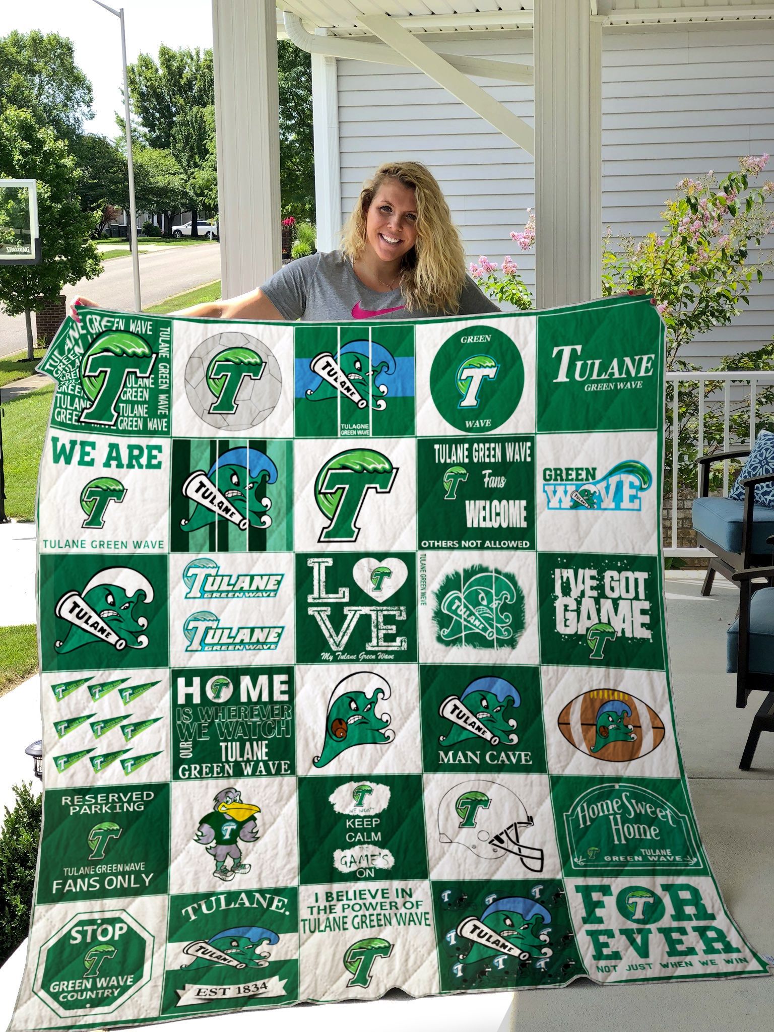 Tulane Green Wave Ncaa Quilt Blanket Bedding Set 0 Tulane Green Wave Ncaa Quilt Blanket Bedding Set 0